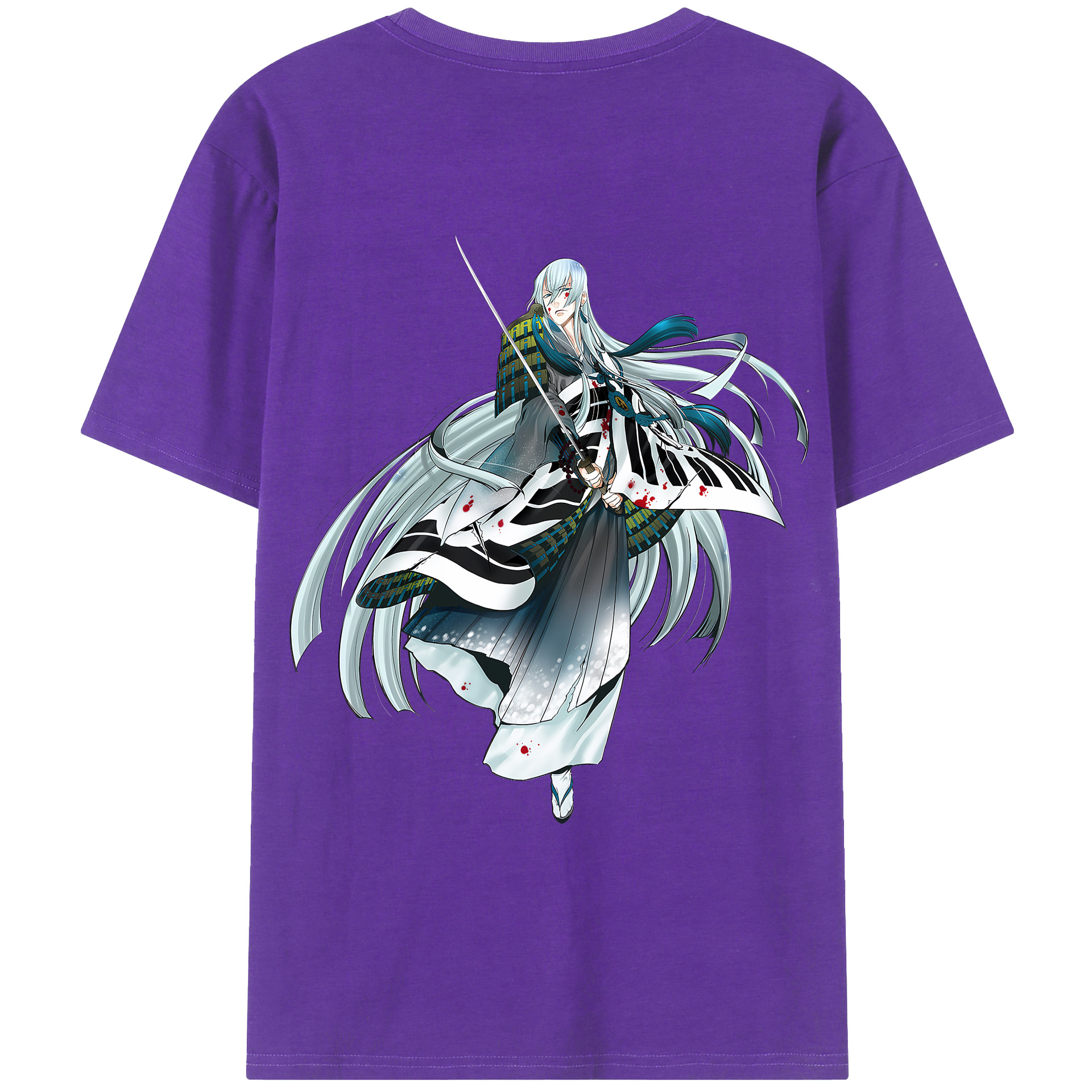 （画像用） 刀剣乱舞 Touken Ranbu 綿100％ メンズ半袖Tシャツ（バックプリント） 通気性