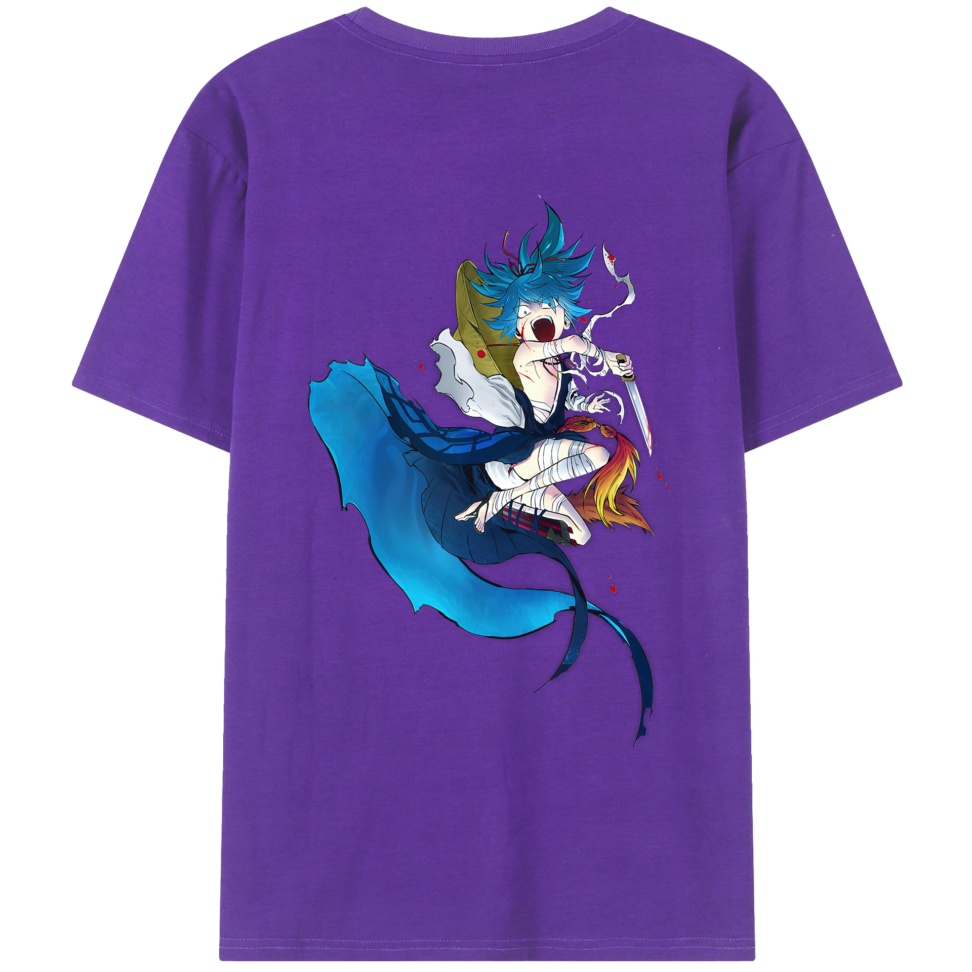 （画像用） 刀剣乱舞 Touken Ranbu 綿100％ メンズ半袖Tシャツ（バックプリント） 通気性