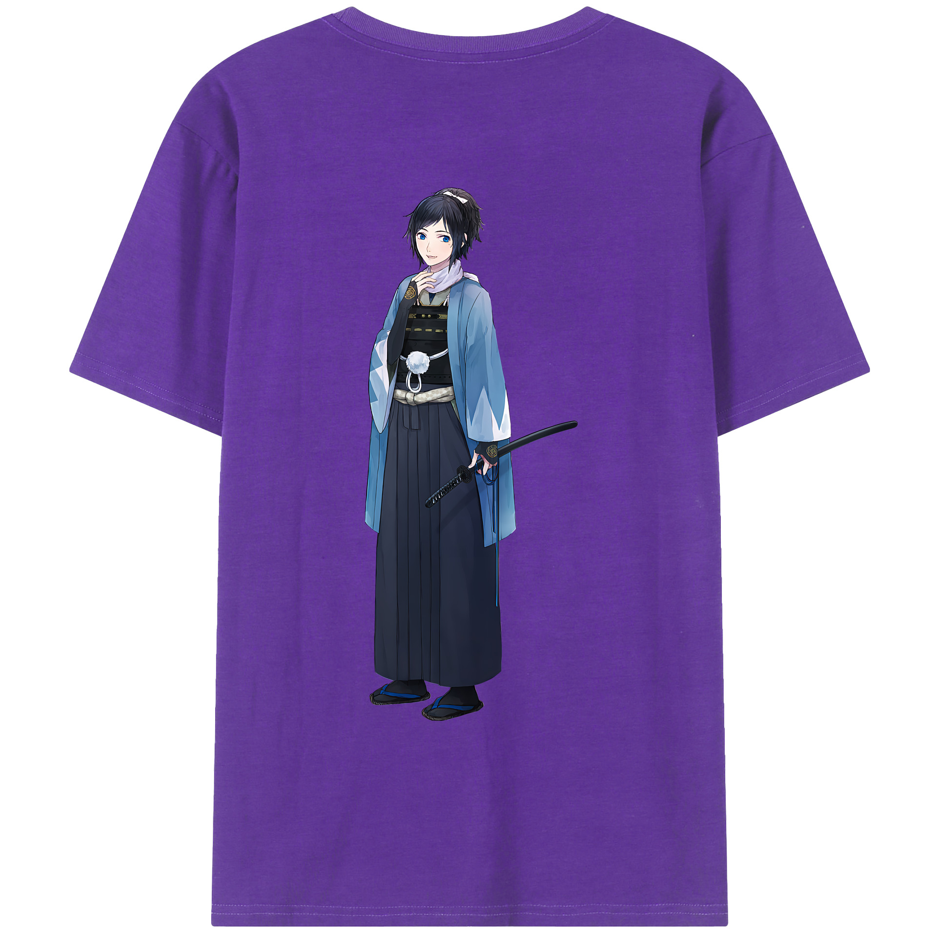 （画像用） 刀剣乱舞 Touken Ranbu 綿100％ メンズ半袖Tシャツ（バックプリント） 通気性