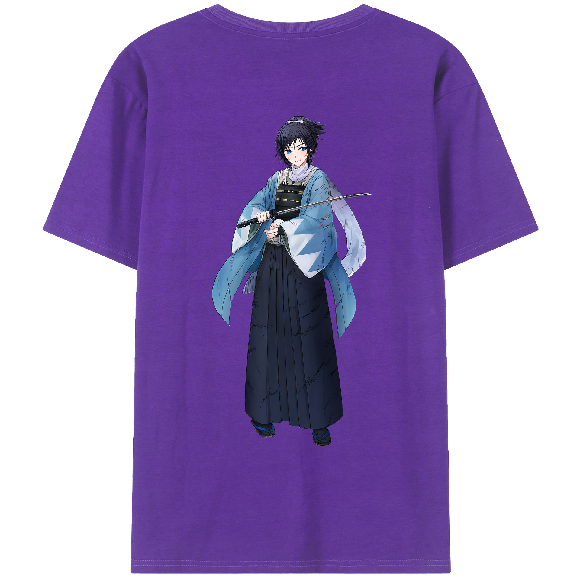 （画像用） 刀剣乱舞 Touken Ranbu 綿100％ メンズ半袖Tシャツ（バックプリント） 通気性