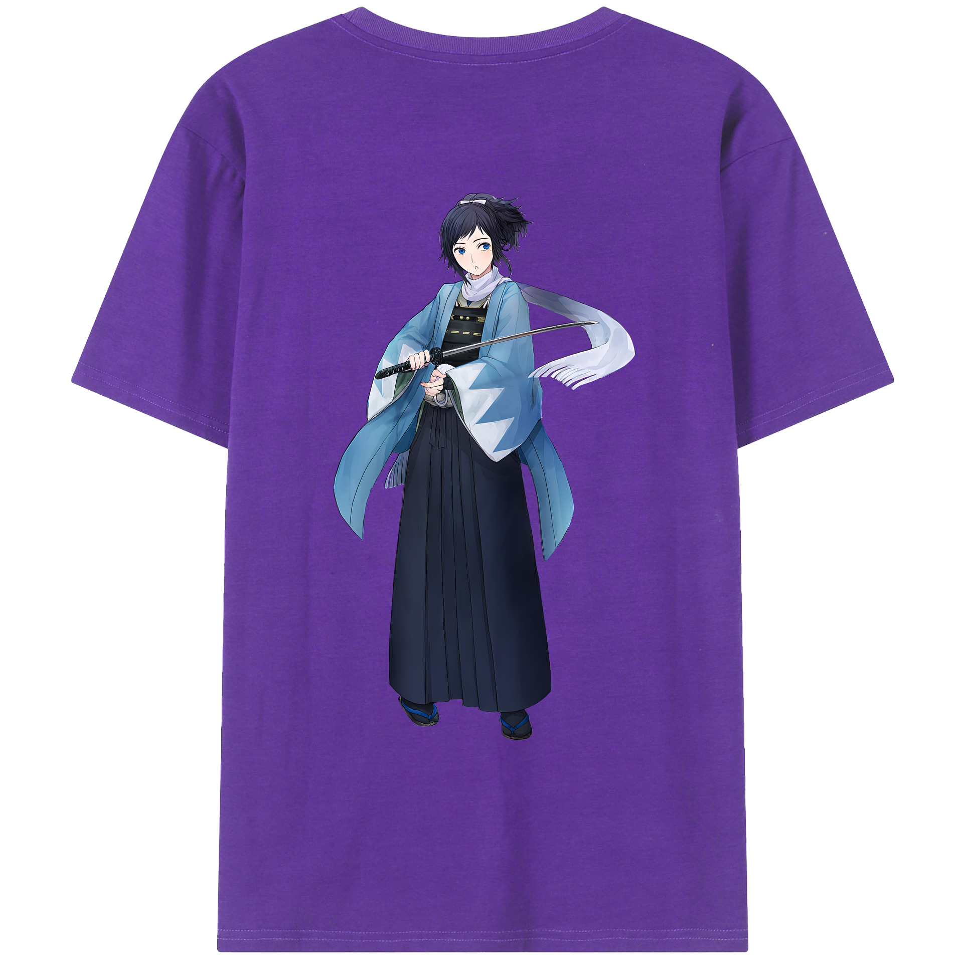 （画像用） 刀剣乱舞 Touken Ranbu 綿100％ メンズ半袖Tシャツ（バックプリント） 通気性