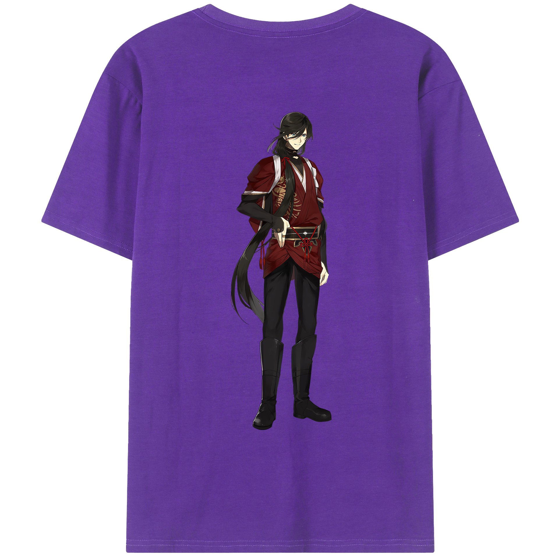 （画像用） 刀剣乱舞 Touken Ranbu 綿100％ メンズ半袖Tシャツ（バックプリント） 通気性