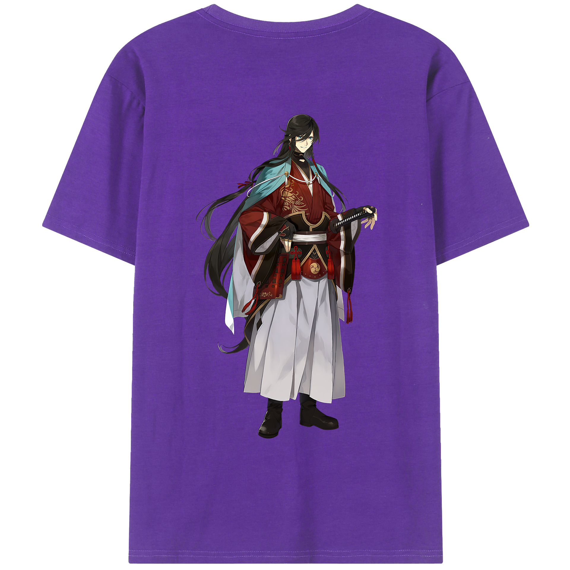 （画像用） 刀剣乱舞 Touken Ranbu 綿100％ メンズ半袖Tシャツ（バックプリント） 通気性