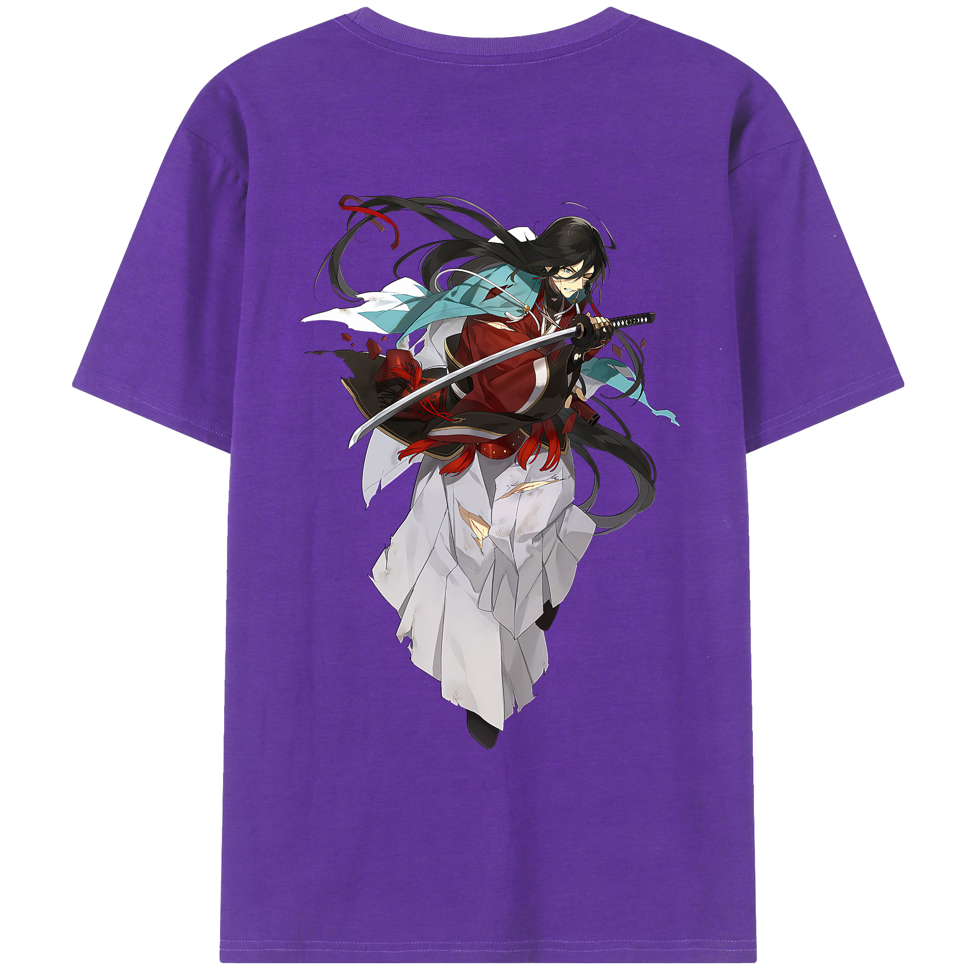 （画像用） 刀剣乱舞 Touken Ranbu 綿100％ メンズ半袖Tシャツ（バックプリント） 通気性