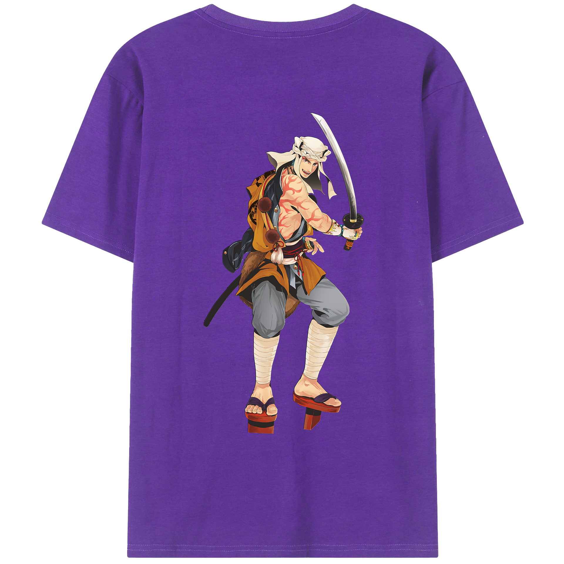 （画像用） 刀剣乱舞 Touken Ranbu 綿100％ メンズ半袖Tシャツ（バックプリント） 通気性