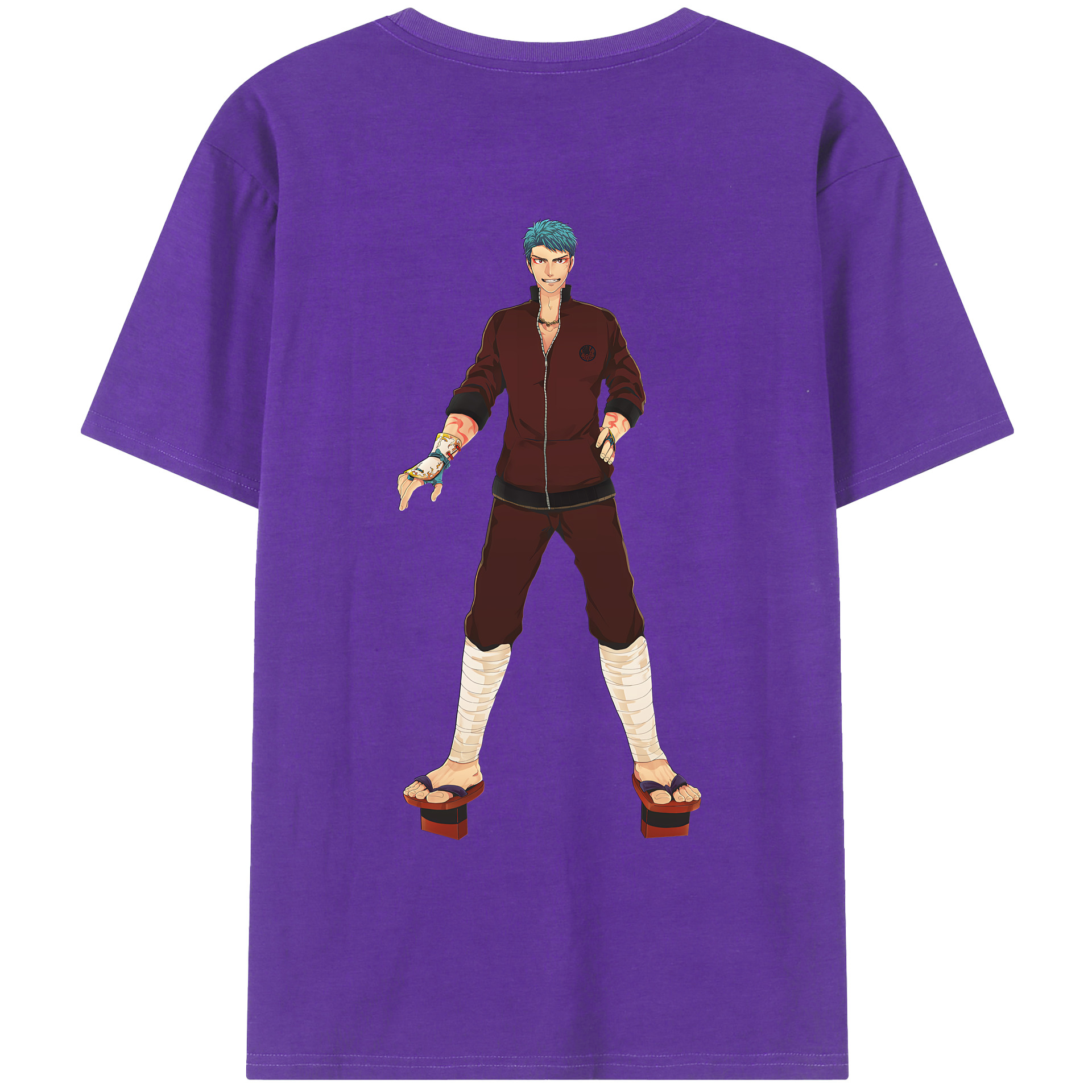 （画像用） 刀剣乱舞 Touken Ranbu 綿100％ メンズ半袖Tシャツ（バックプリント） 通気性