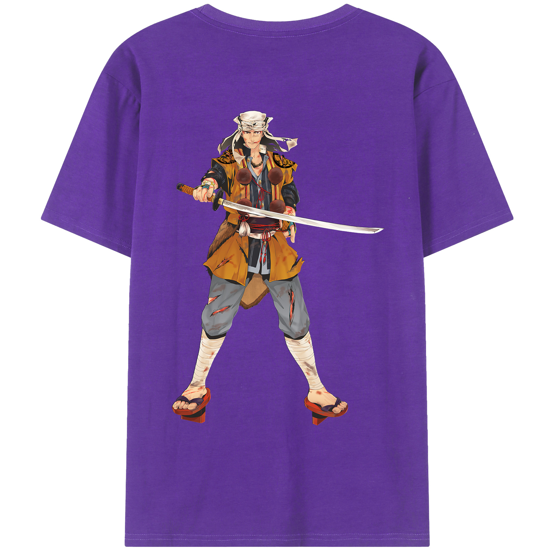（画像用） 刀剣乱舞 Touken Ranbu 綿100％ メンズ半袖Tシャツ（バックプリント） 通気性