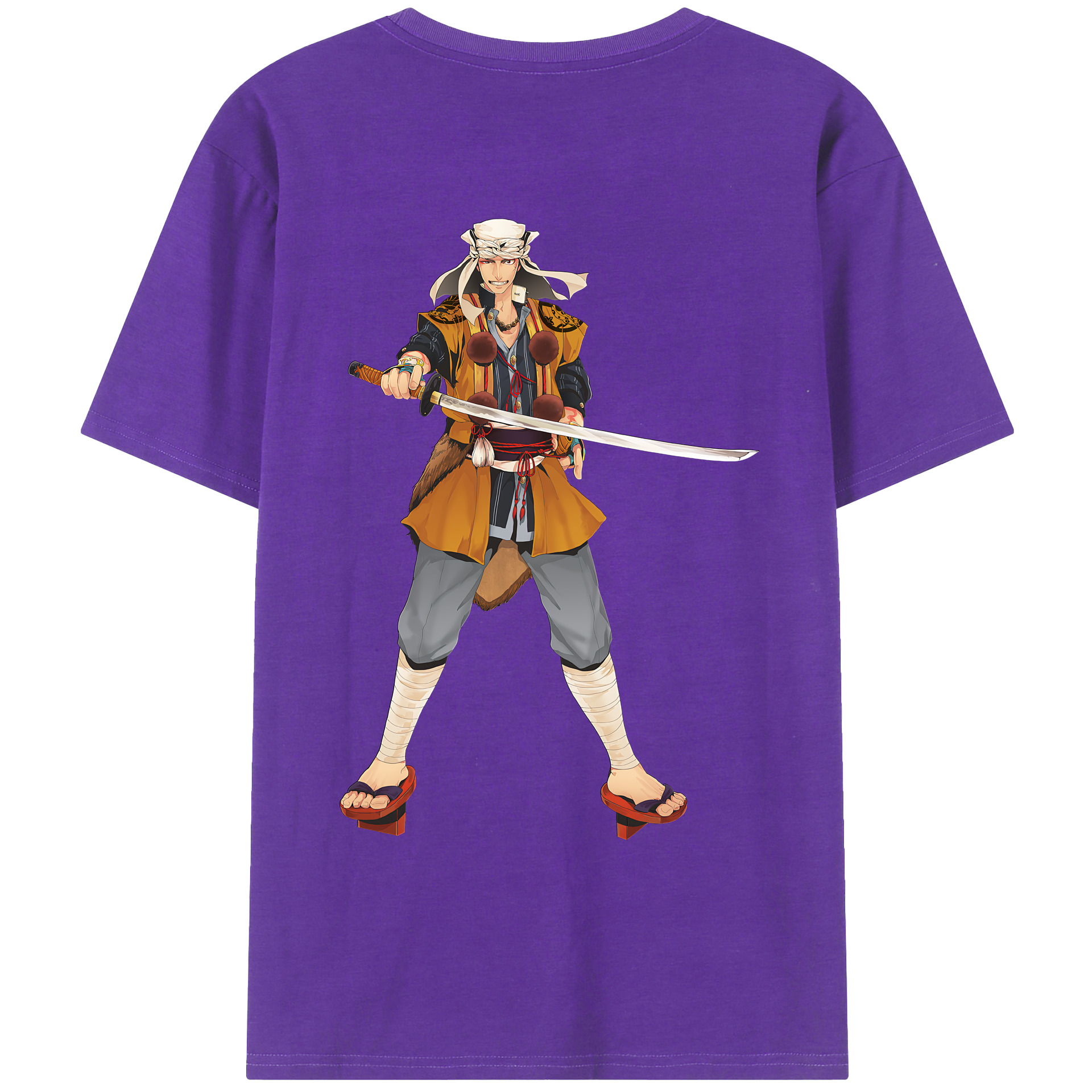 （画像用） 刀剣乱舞 Touken Ranbu 綿100％ メンズ半袖Tシャツ（バックプリント） 通気性