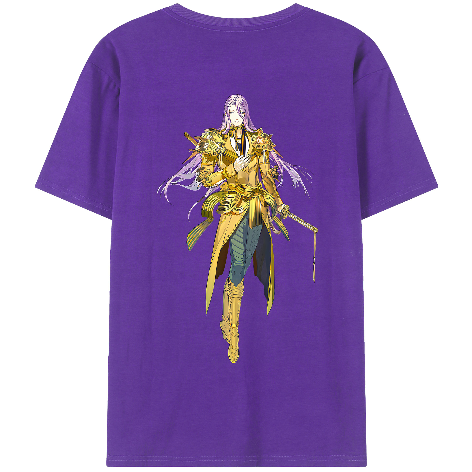 （画像用） 刀剣乱舞 Touken Ranbu 綿100％ メンズ半袖Tシャツ（バックプリント） 通気性