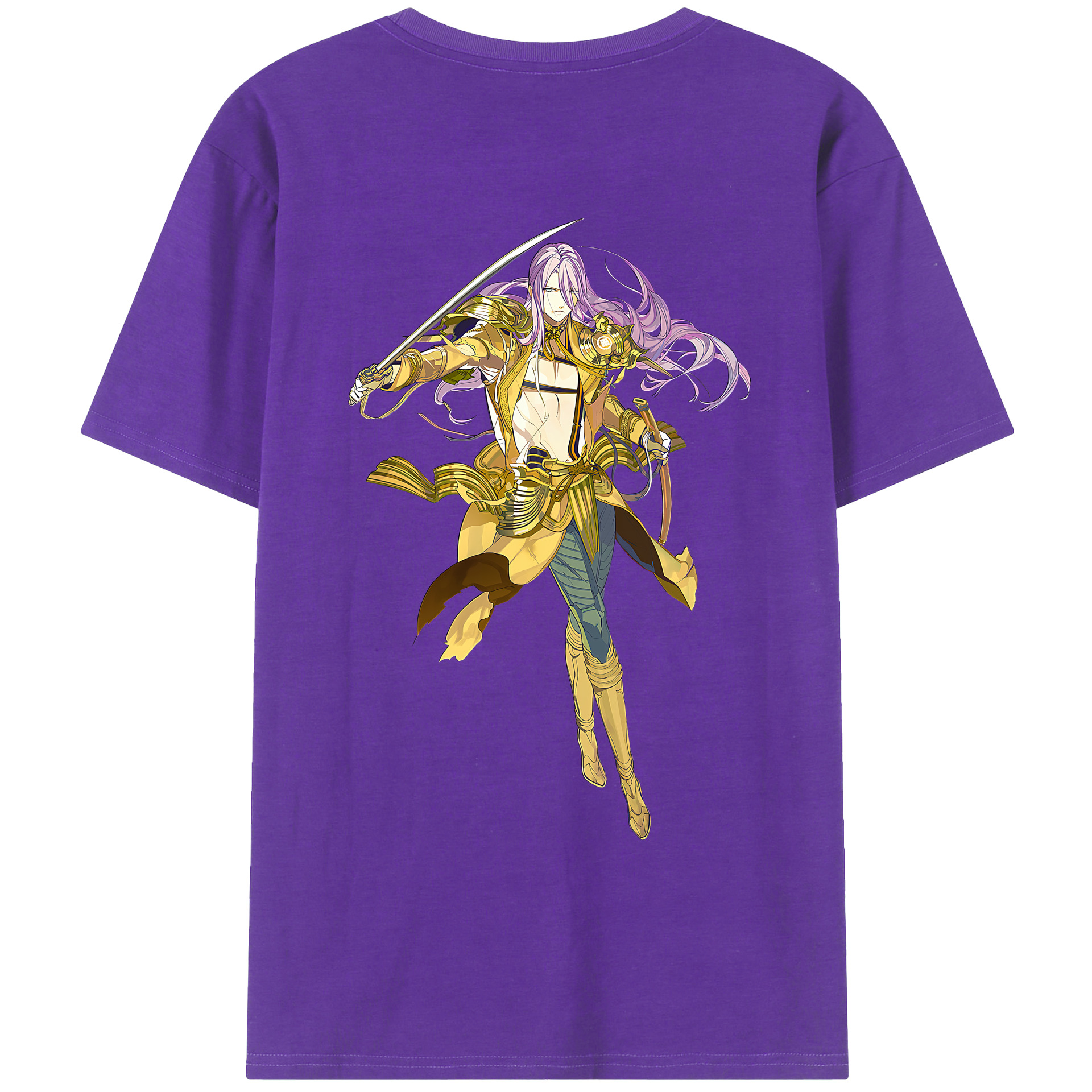 （画像用） 刀剣乱舞 Touken Ranbu 綿100％ メンズ半袖Tシャツ（バックプリント） 通気性