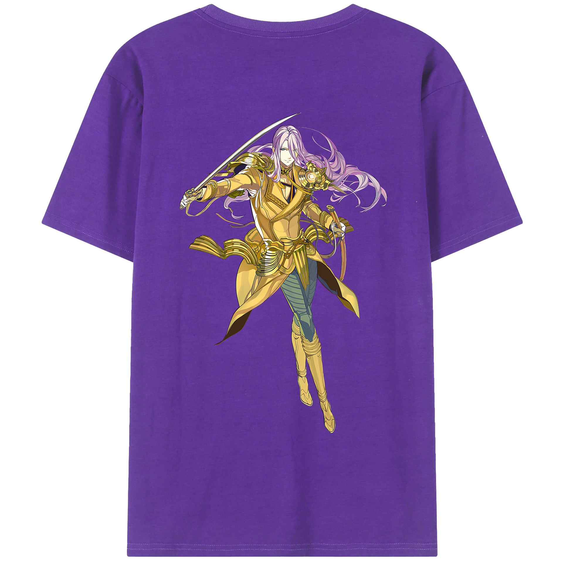 （画像用） 刀剣乱舞 Touken Ranbu 綿100％ メンズ半袖Tシャツ（バックプリント） 通気性