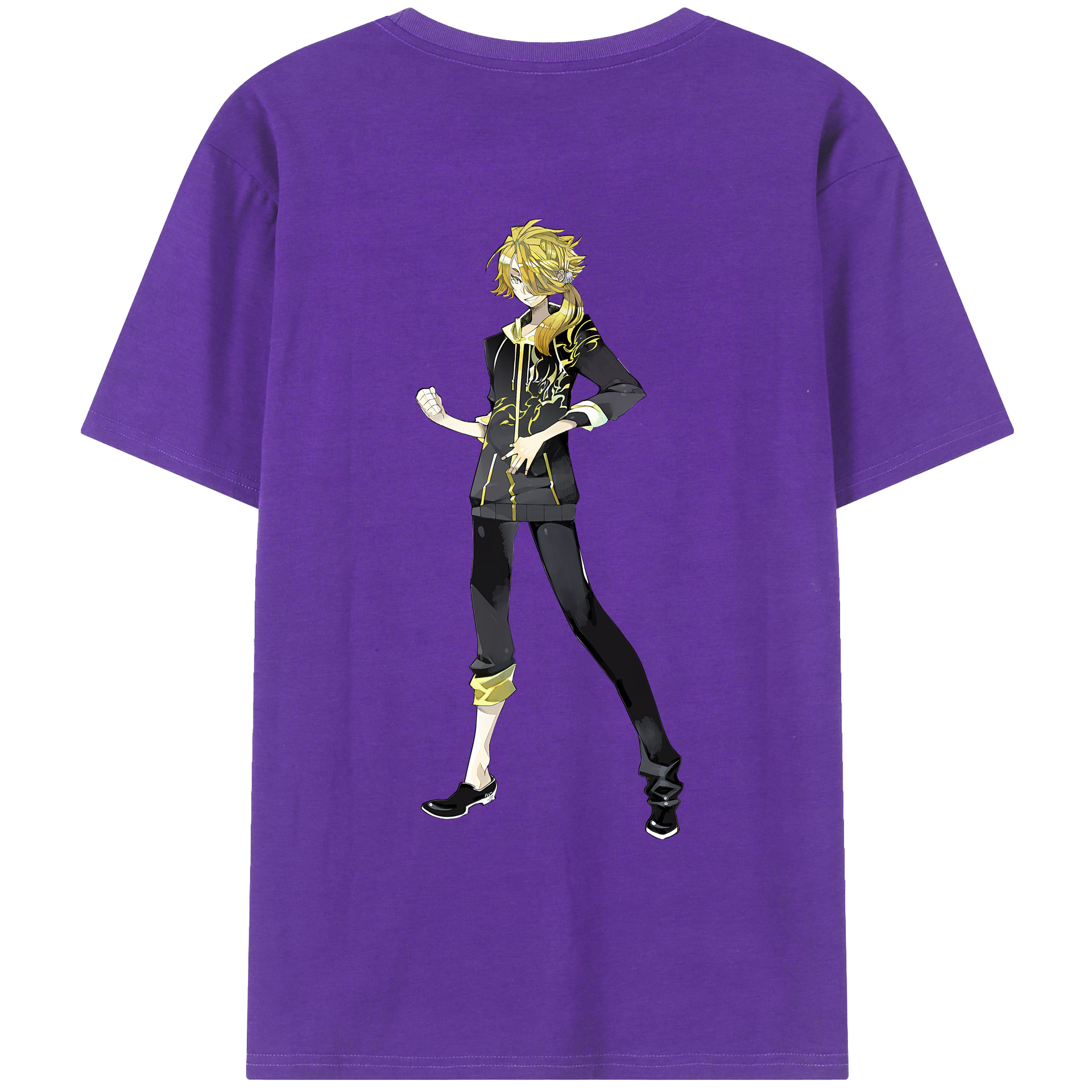 （画像用） 刀剣乱舞 Touken Ranbu 綿100％ メンズ半袖Tシャツ（バックプリント） 通気性