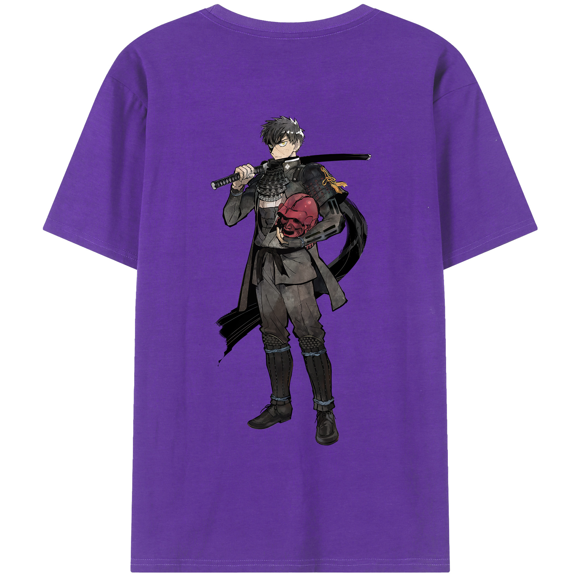 （画像用） 刀剣乱舞 Touken Ranbu 綿100％ メンズ半袖Tシャツ（バックプリント） 通気性