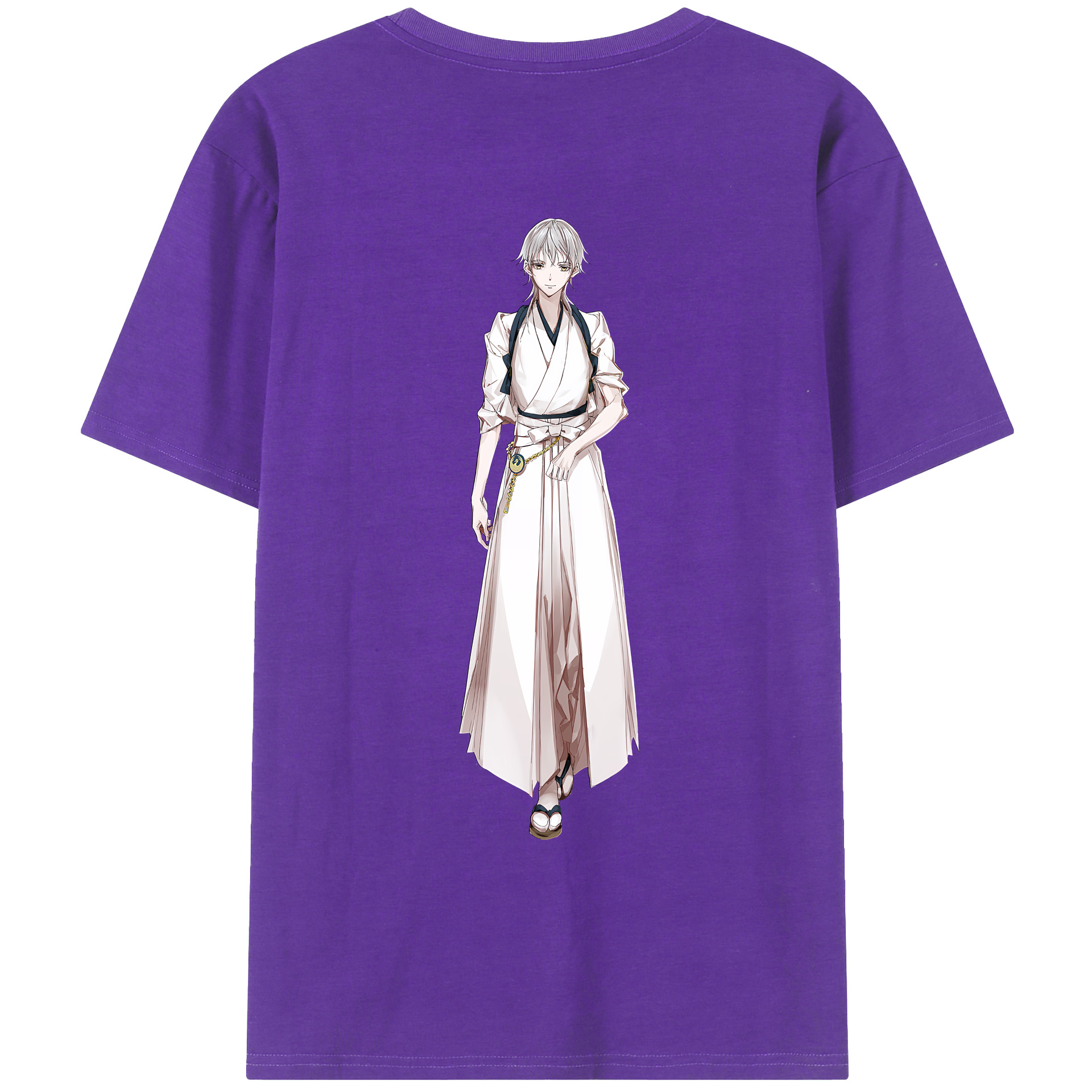 （画像用） 刀剣乱舞 Touken Ranbu 綿100％ メンズ半袖Tシャツ（バックプリント） 通気性