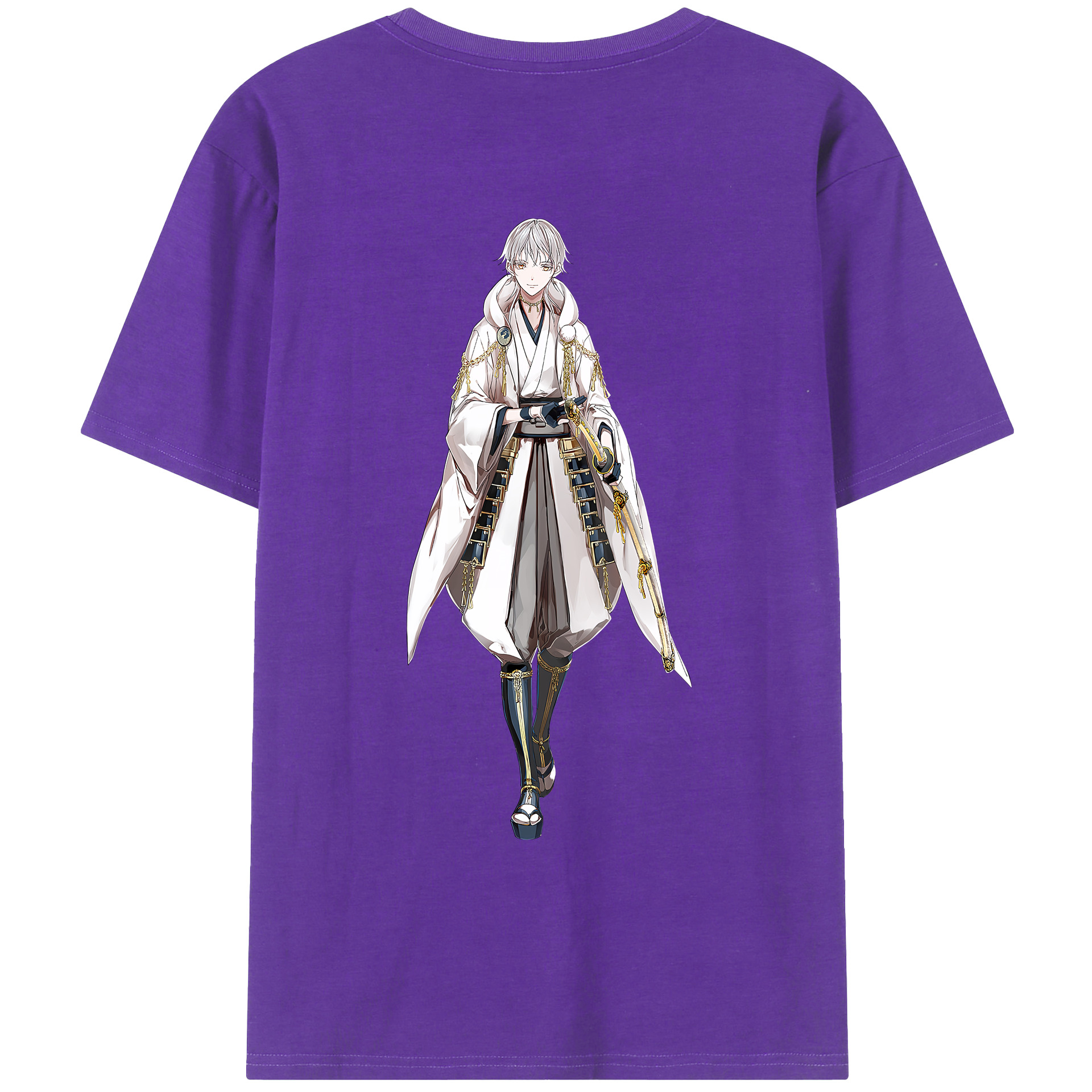（画像用） 刀剣乱舞 Touken Ranbu 綿100％ メンズ半袖Tシャツ（バックプリント） 通気性
