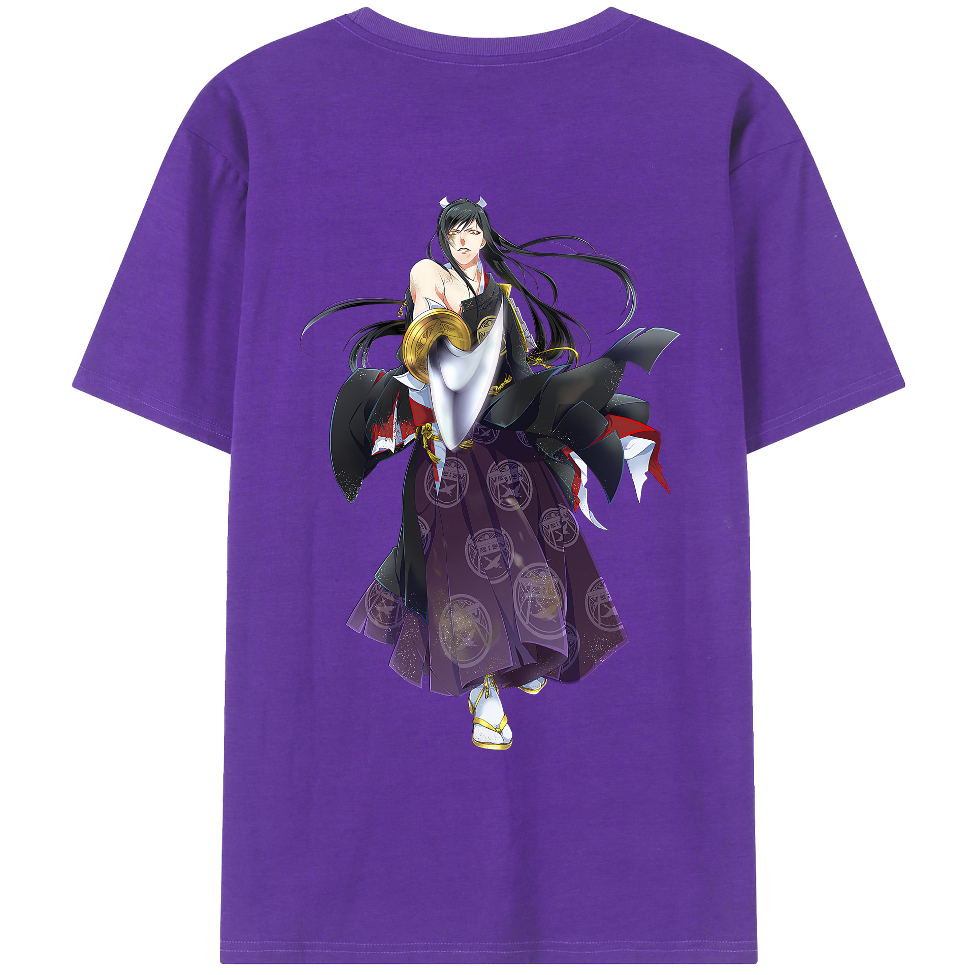 （画像用） 刀剣乱舞 Touken Ranbu 綿100％ メンズ半袖Tシャツ（バックプリント） 通気性