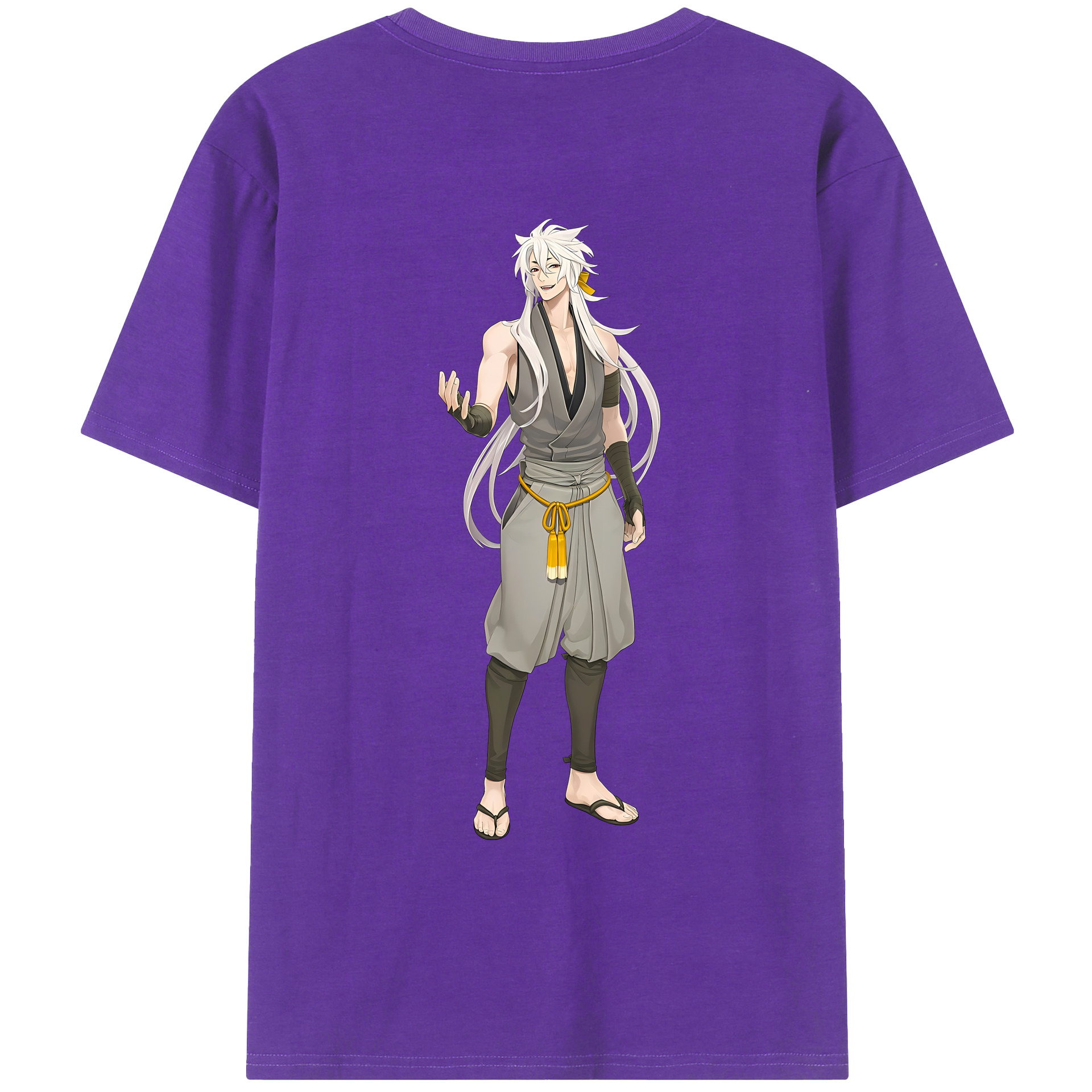 （画像用） 刀剣乱舞 Touken Ranbu 綿100％ メンズ半袖Tシャツ（バックプリント） 通気性