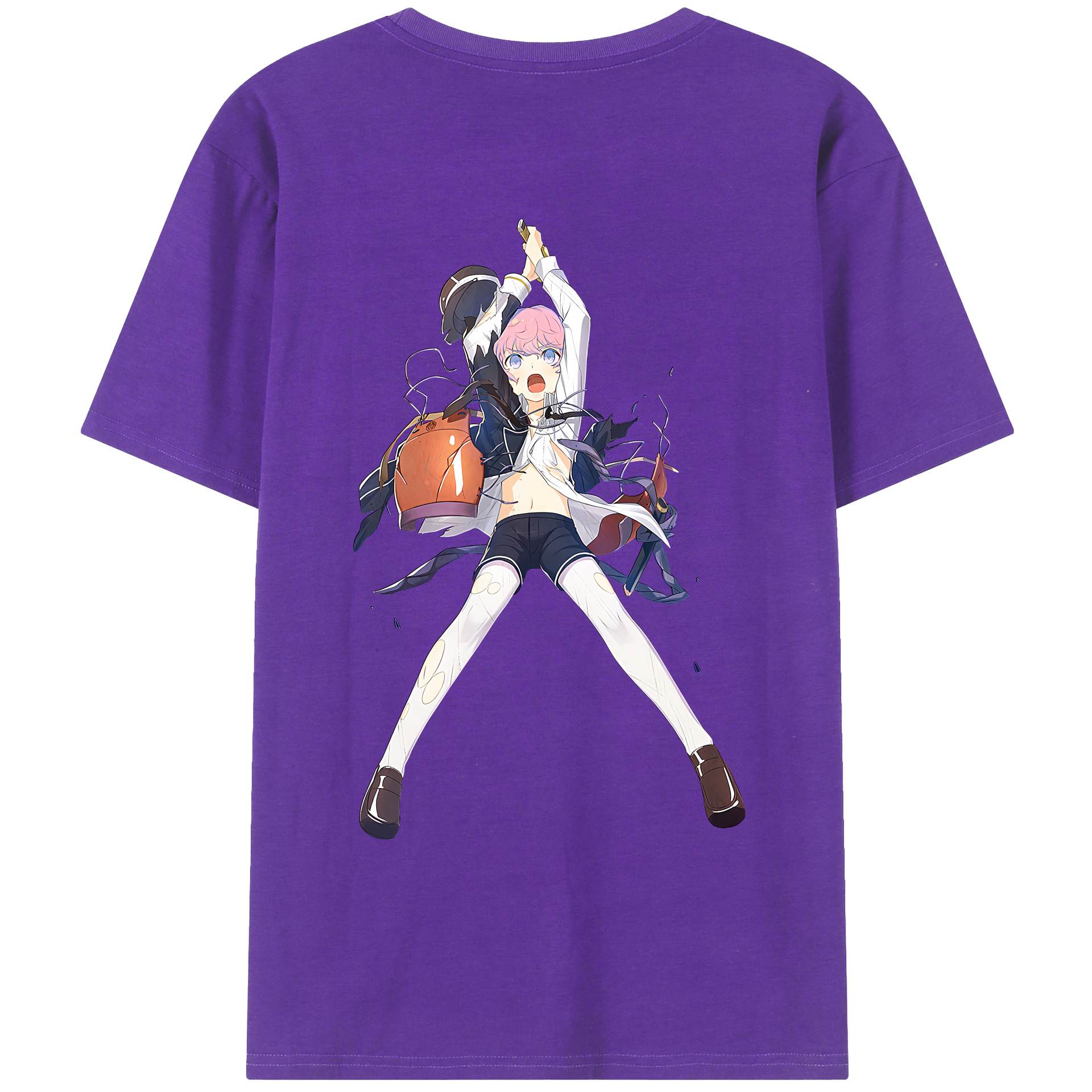 （画像用） 刀剣乱舞 Touken Ranbu 綿100％ メンズ半袖Tシャツ（バックプリント） 通気性