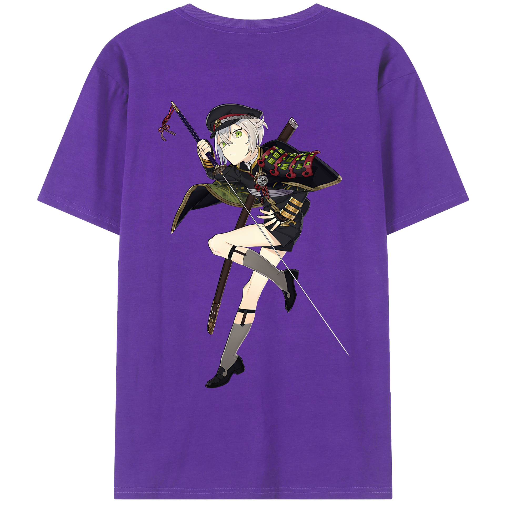 （画像用） 刀剣乱舞 Touken Ranbu 綿100％ メンズ半袖Tシャツ（バックプリント） 通気性