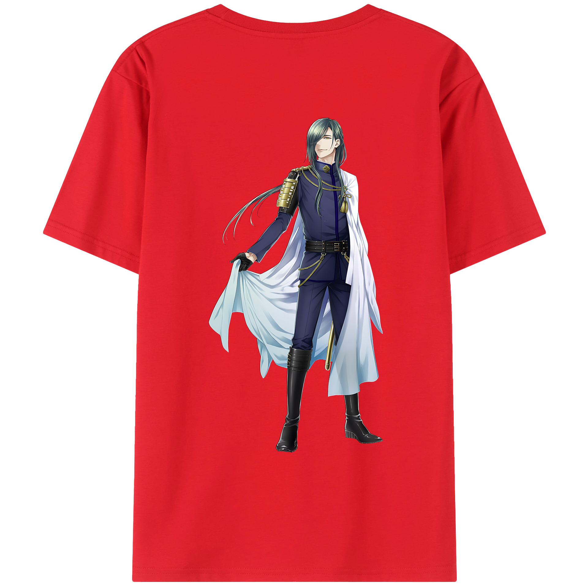 （画像用） 刀剣乱舞 Touken Ranbu 綿100％ メンズ半袖Tシャツ（バックプリント） 通気性