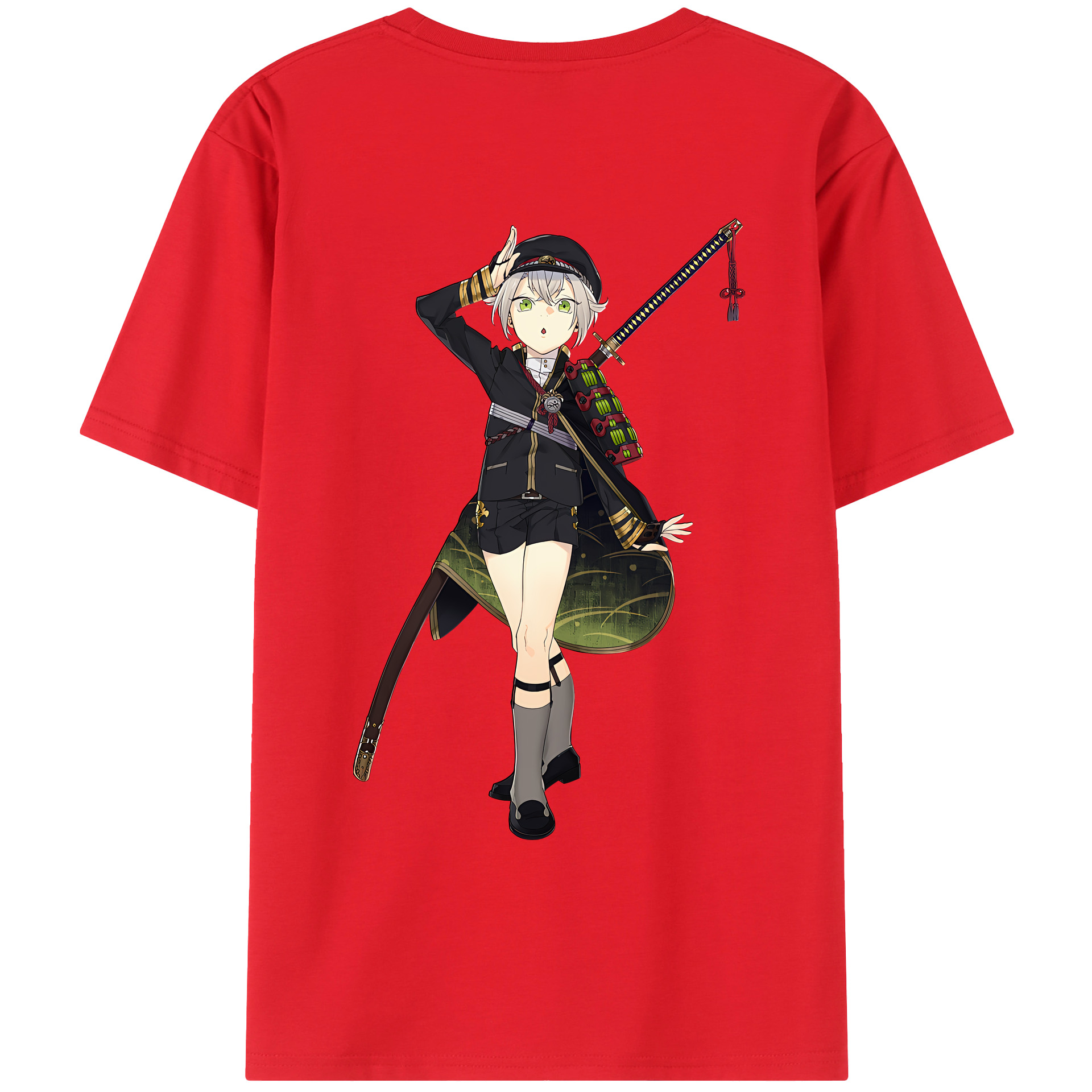 （画像用） 刀剣乱舞 Touken Ranbu 綿100％ メンズ半袖Tシャツ（バックプリント） 通気性