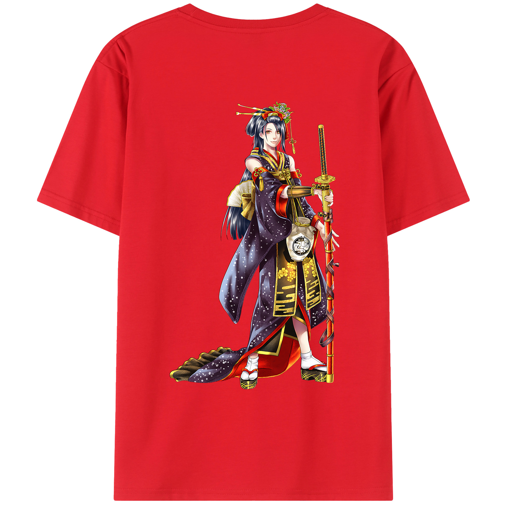 （画像用） 刀剣乱舞 Touken Ranbu 綿100％ メンズ半袖Tシャツ（バックプリント） 通気性