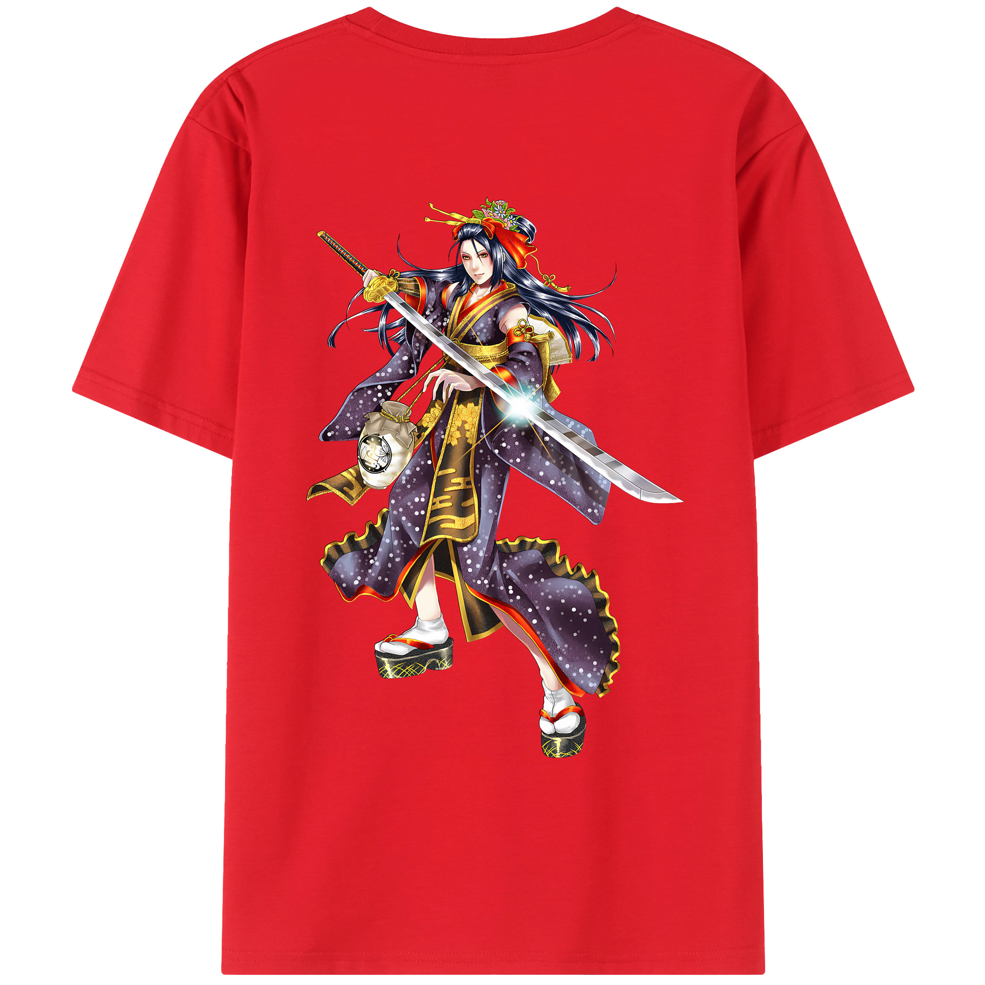 （画像用） 刀剣乱舞 Touken Ranbu 綿100％ メンズ半袖Tシャツ（バックプリント） 通気性