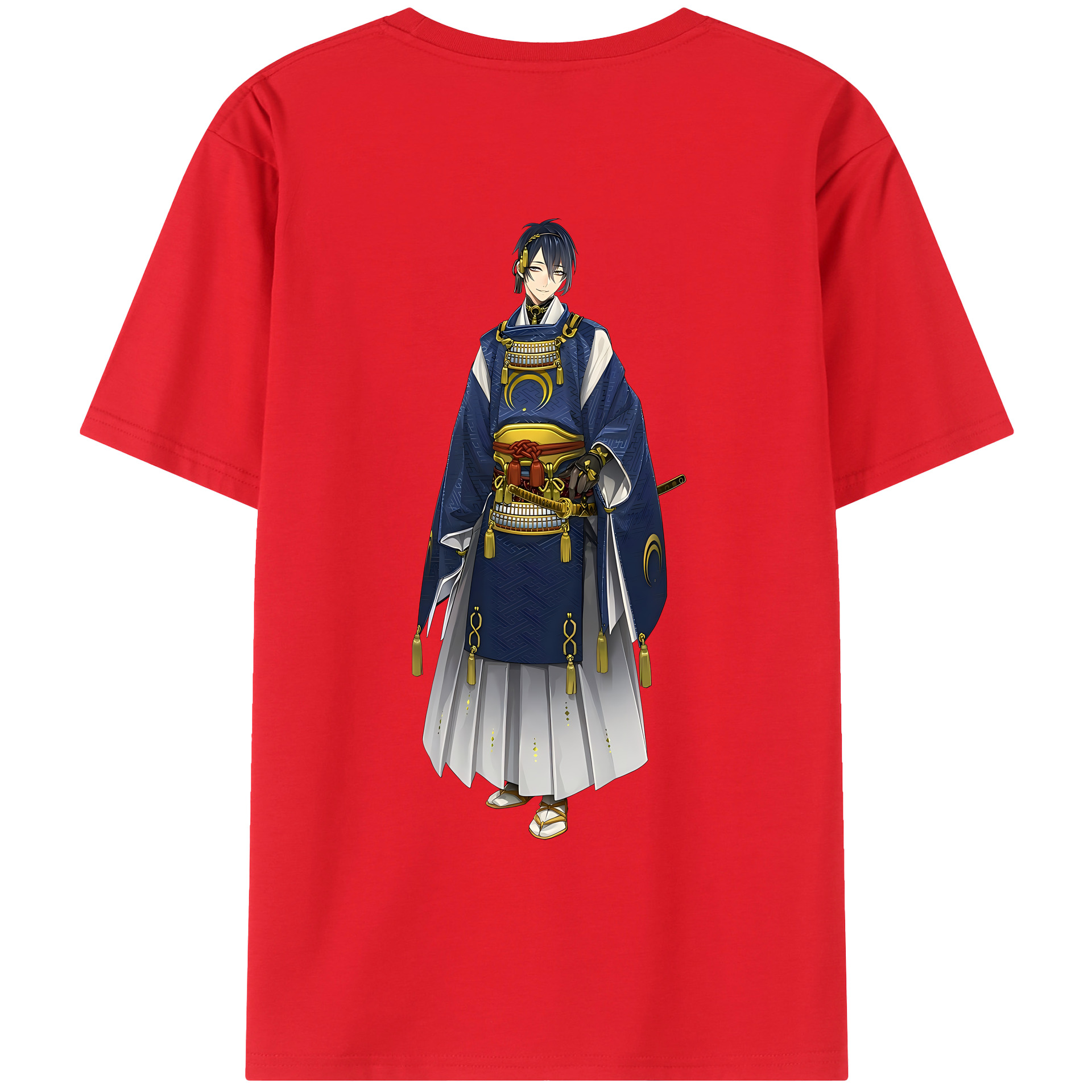（画像用） 刀剣乱舞 Touken Ranbu 綿100％ メンズ半袖Tシャツ（バックプリント） 通気性