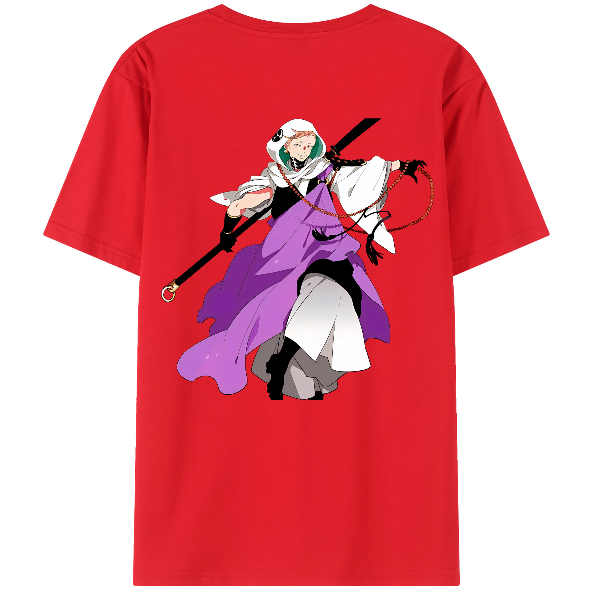 （画像用） 刀剣乱舞 Touken Ranbu 綿100％ メンズ半袖Tシャツ（バックプリント） 通気性