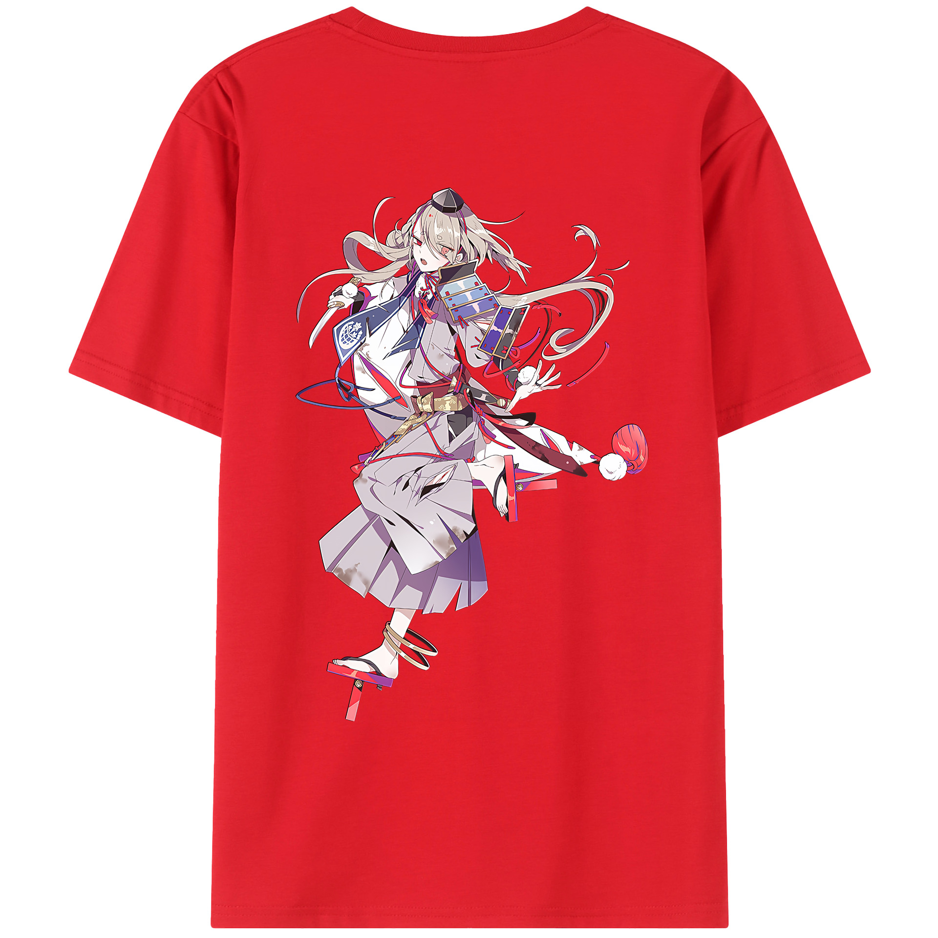 （画像用） 刀剣乱舞 Touken Ranbu 綿100％ メンズ半袖Tシャツ（バックプリント） 通気性