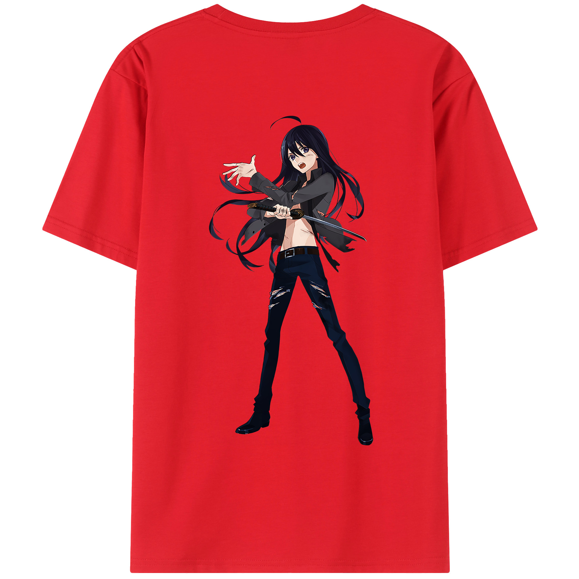 （画像用） 刀剣乱舞 Touken Ranbu 綿100％ メンズ半袖Tシャツ（バックプリント） 通気性