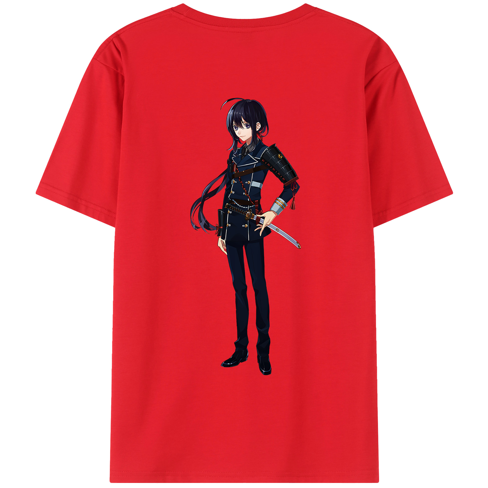 （画像用） 刀剣乱舞 Touken Ranbu 綿100％ メンズ半袖Tシャツ（バックプリント） 通気性