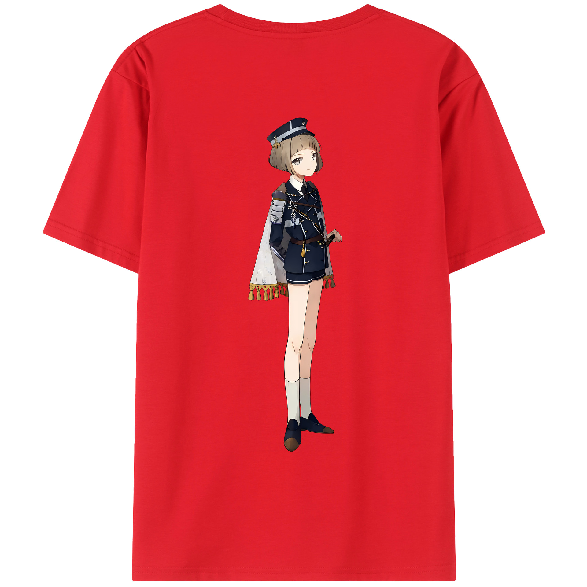（画像用） 刀剣乱舞 Touken Ranbu 綿100％ メンズ半袖Tシャツ（バックプリント） 通気性