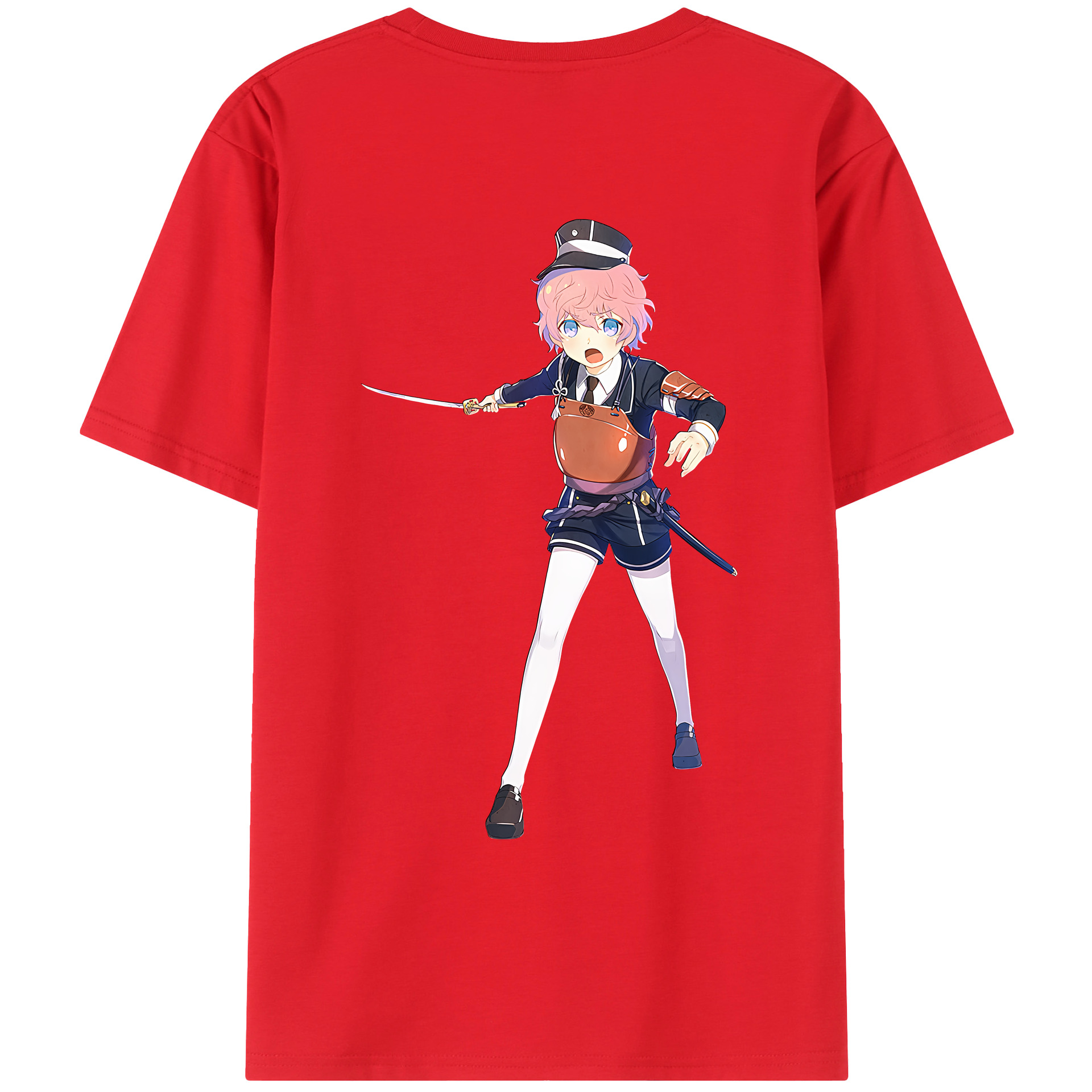 （画像用） 刀剣乱舞 Touken Ranbu 綿100％ メンズ半袖Tシャツ（バックプリント） 通気性