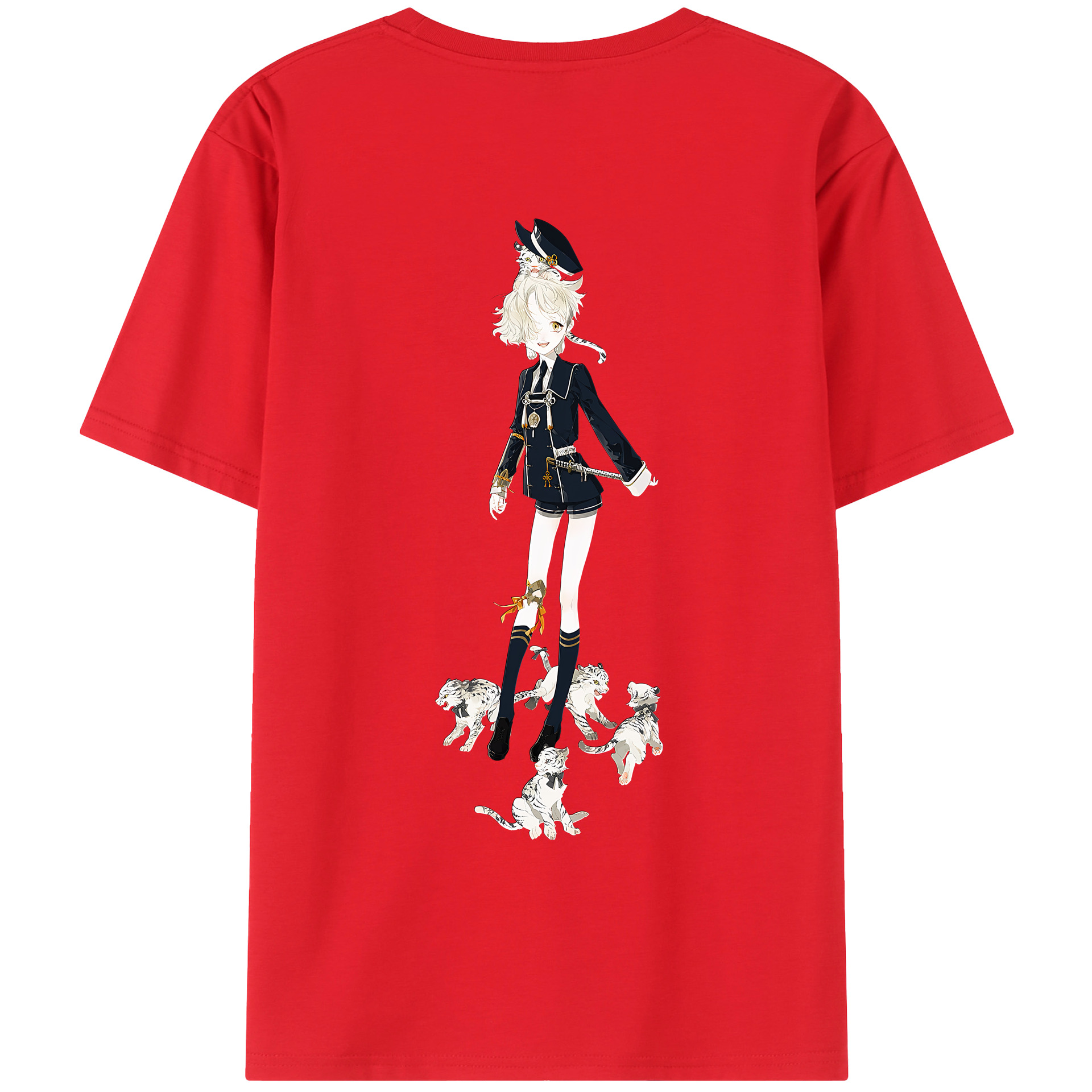 （画像用） 刀剣乱舞 Touken Ranbu 綿100％ メンズ半袖Tシャツ（バックプリント） 通気性