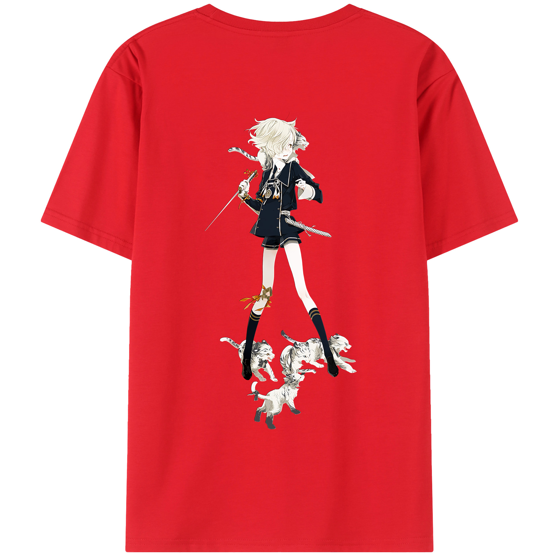 （画像用） 刀剣乱舞 Touken Ranbu 綿100％ メンズ半袖Tシャツ（バックプリント） 通気性