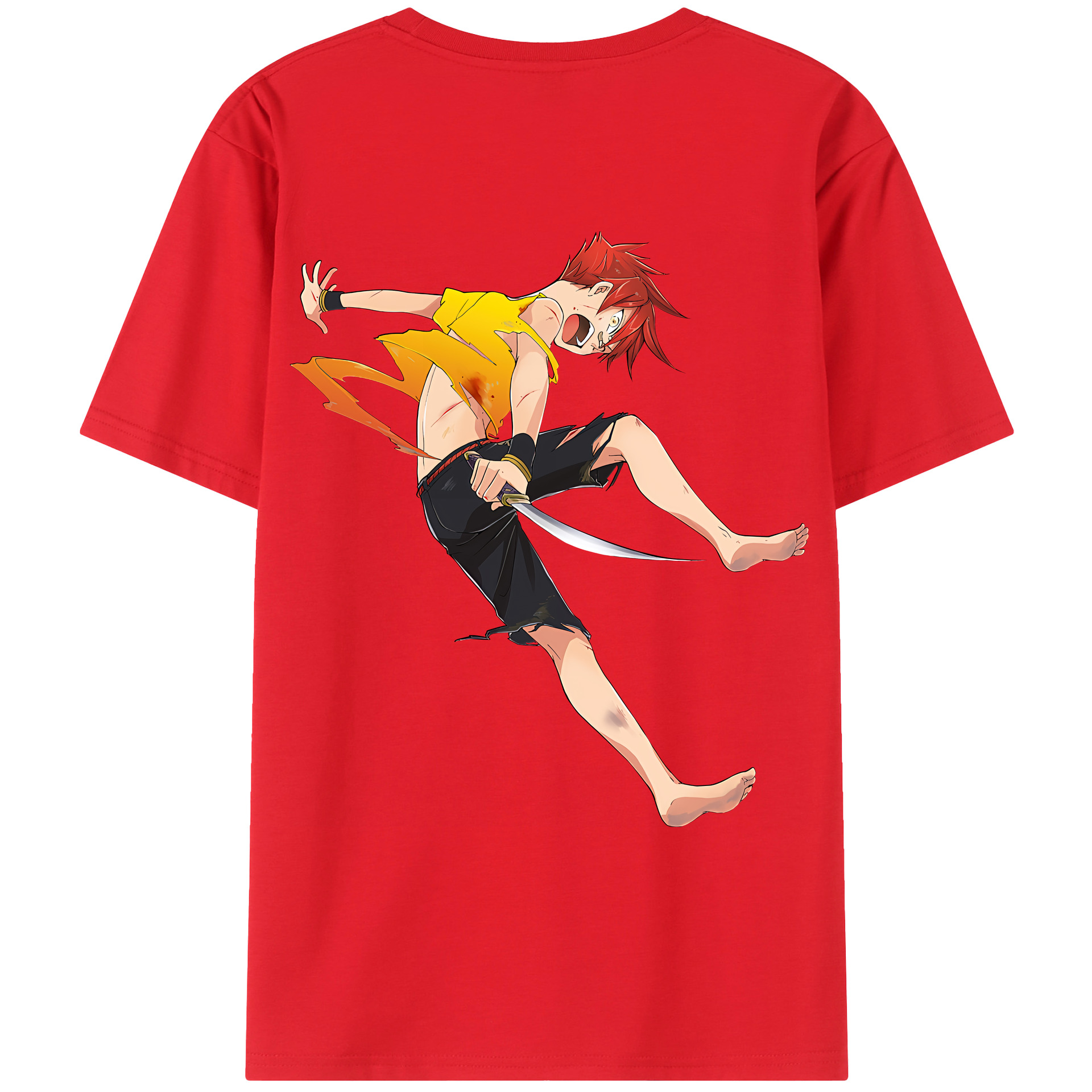 （画像用） 刀剣乱舞 Touken Ranbu 綿100％ メンズ半袖Tシャツ（バックプリント） 通気性