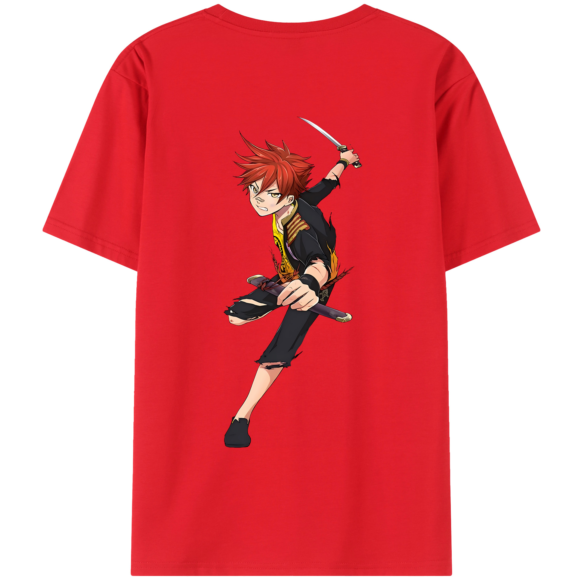 （画像用） 刀剣乱舞 Touken Ranbu 綿100％ メンズ半袖Tシャツ（バックプリント） 通気性