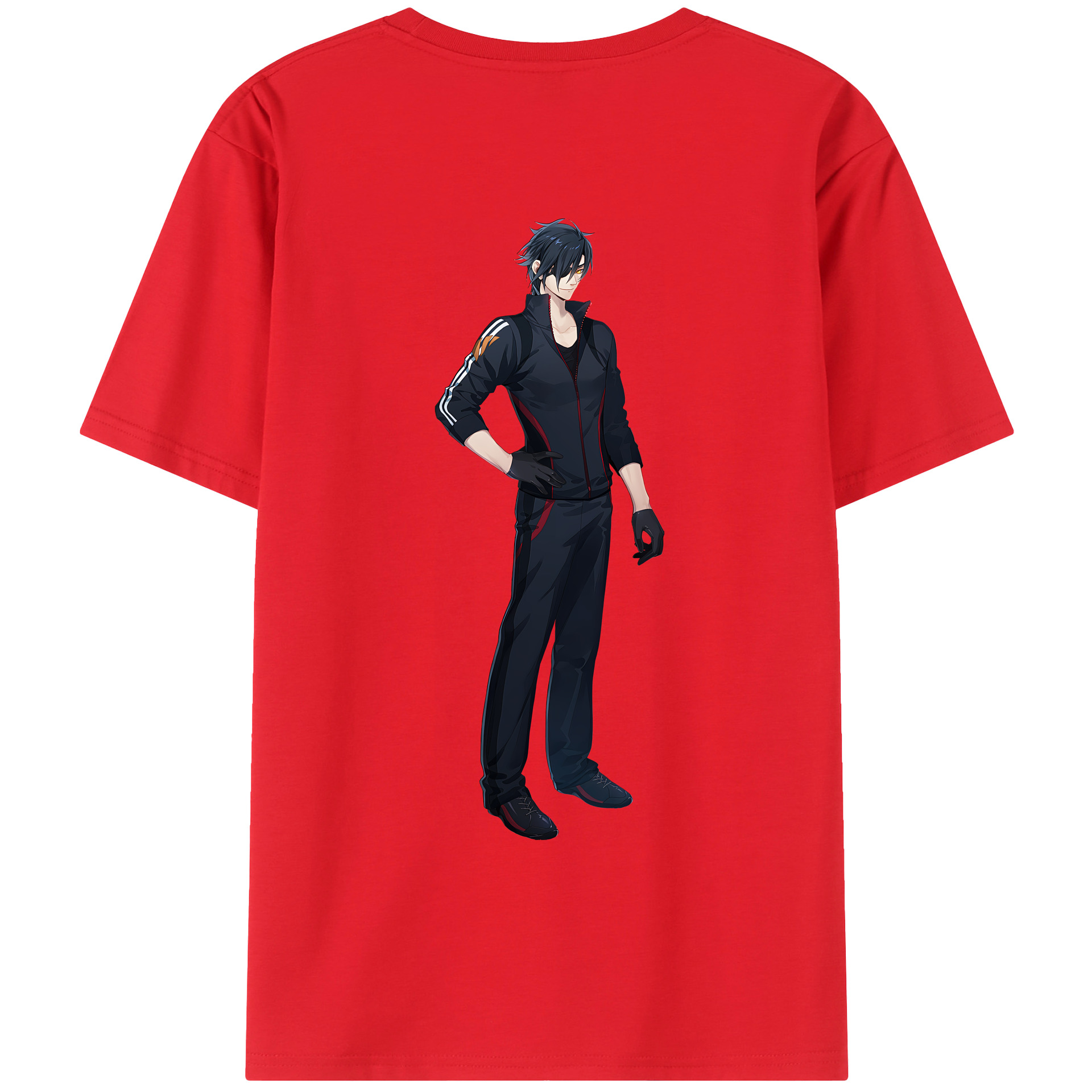 （画像用） 刀剣乱舞 Touken Ranbu 綿100％ メンズ半袖Tシャツ（バックプリント） 通気性