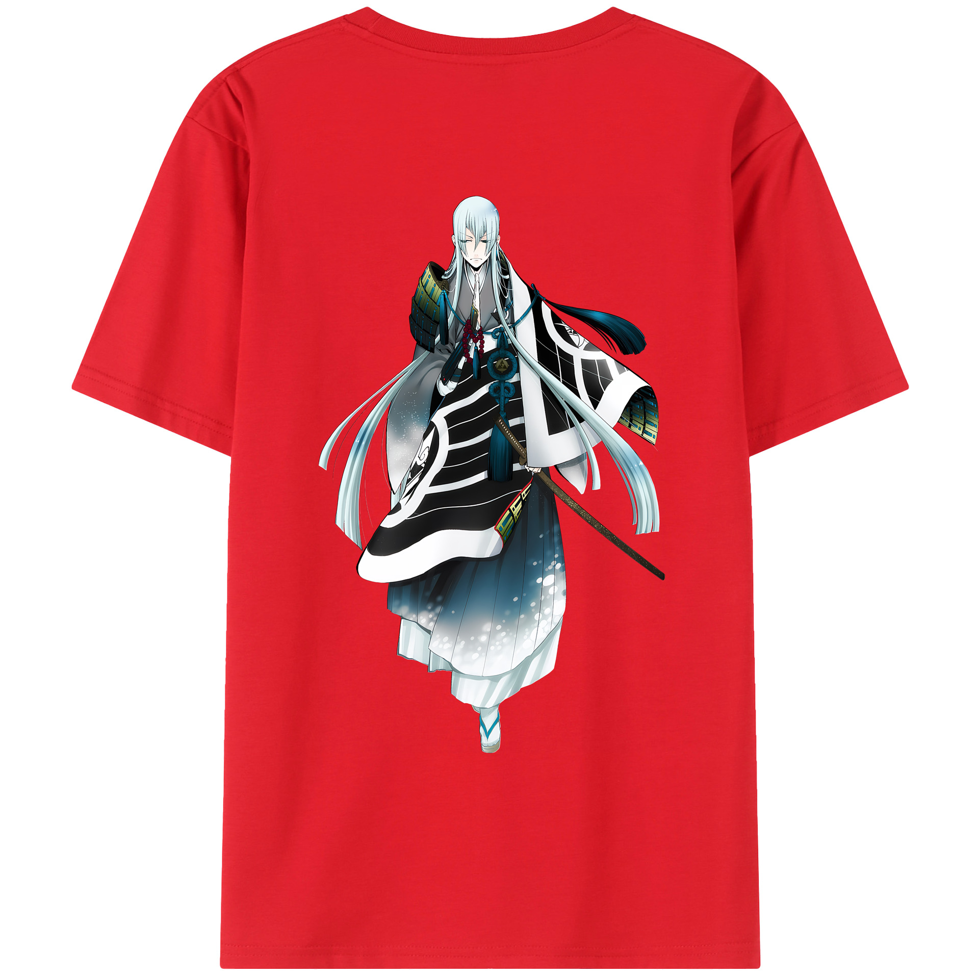 （画像用） 刀剣乱舞 Touken Ranbu 綿100％ メンズ半袖Tシャツ（バックプリント） 通気性
