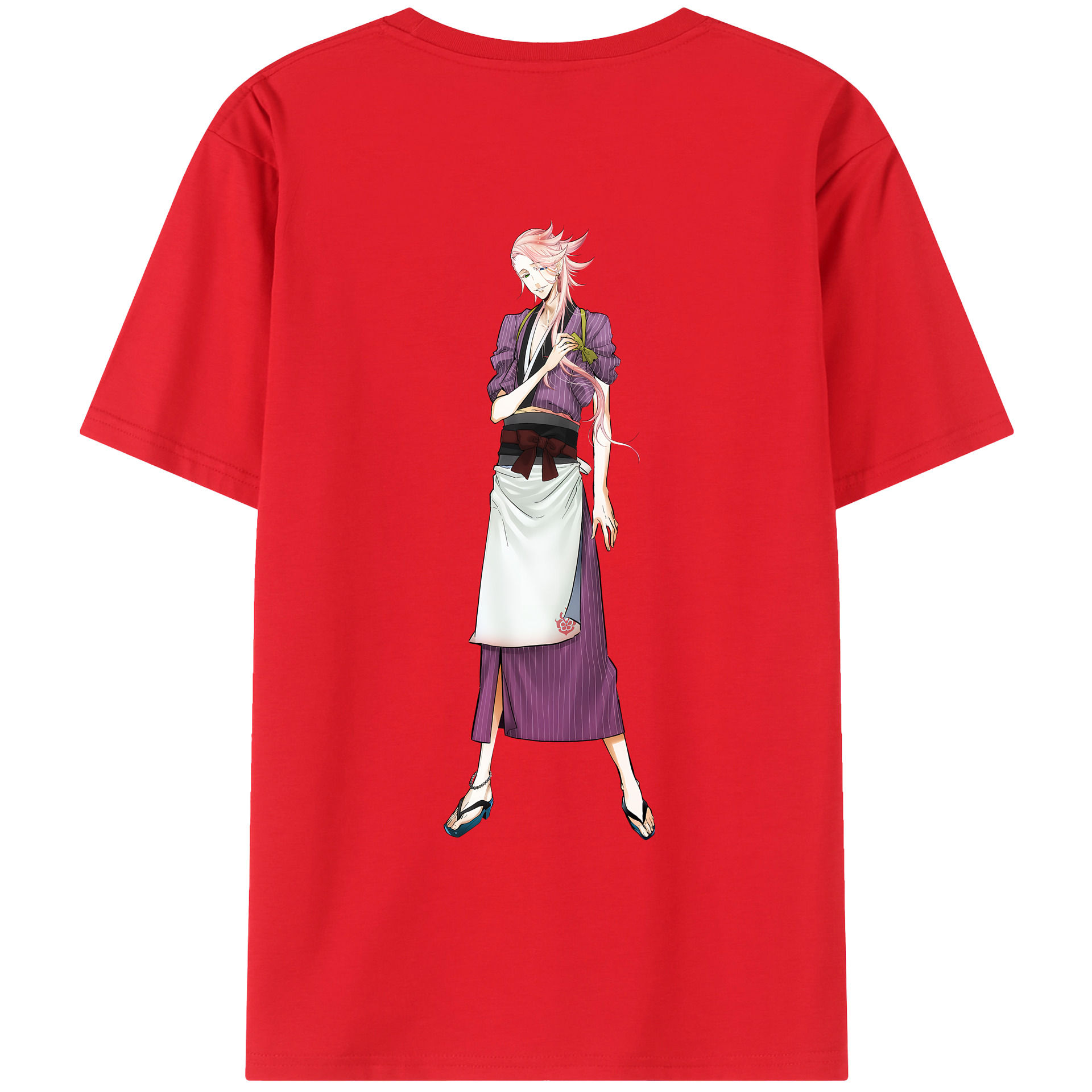 （画像用） 刀剣乱舞 Touken Ranbu 綿100％ メンズ半袖Tシャツ（バックプリント） 通気性