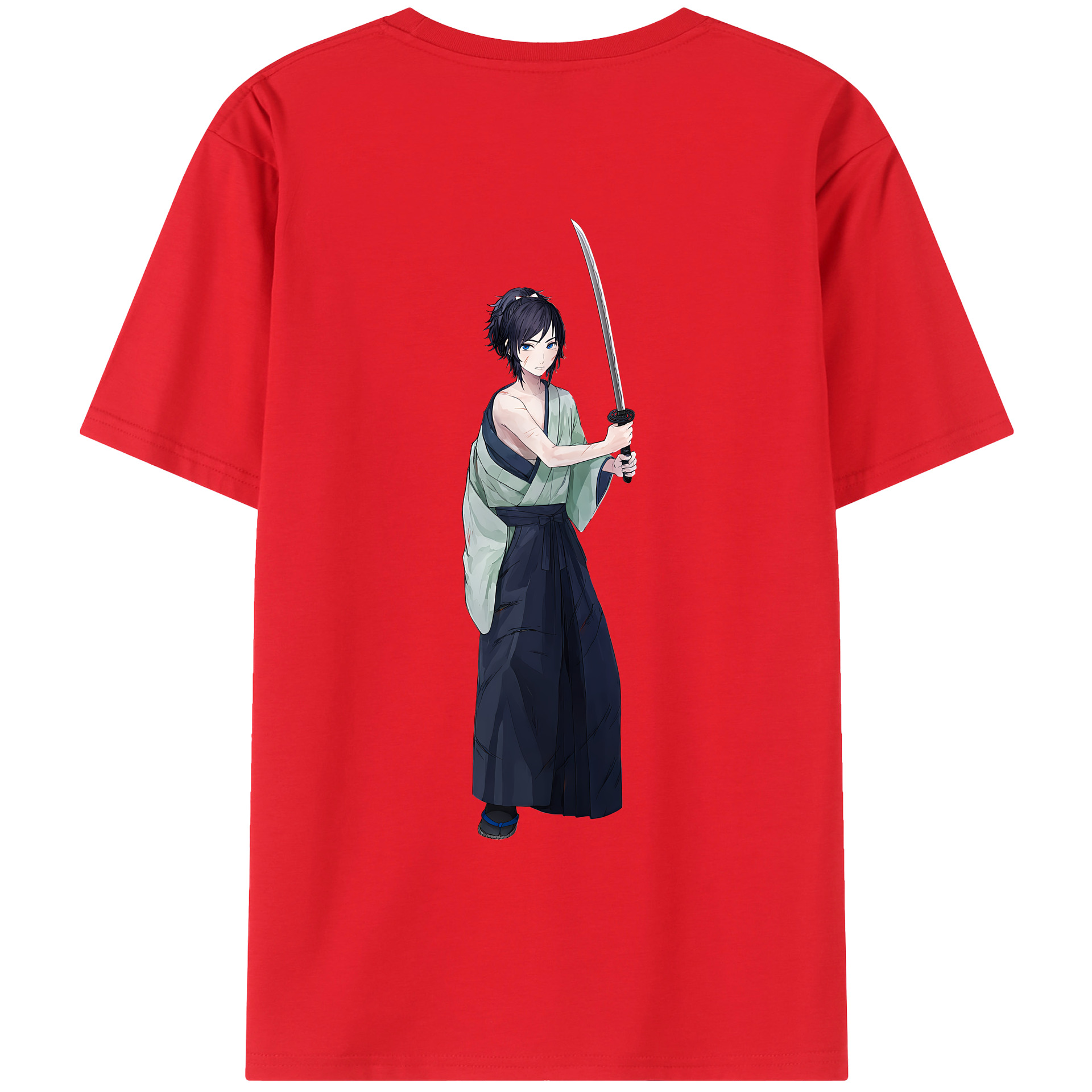 （画像用） 刀剣乱舞 Touken Ranbu 綿100％ メンズ半袖Tシャツ（バックプリント） 通気性