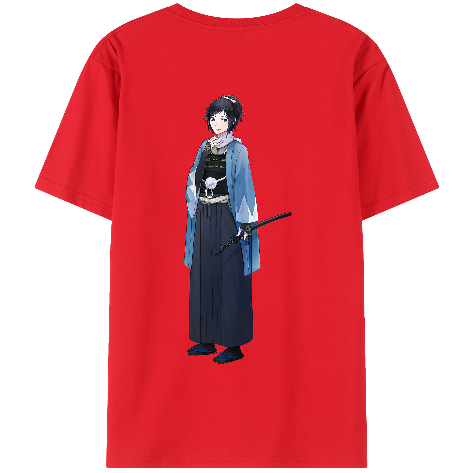 （画像用） 刀剣乱舞 Touken Ranbu 綿100％ メンズ半袖Tシャツ（バックプリント） 通気性