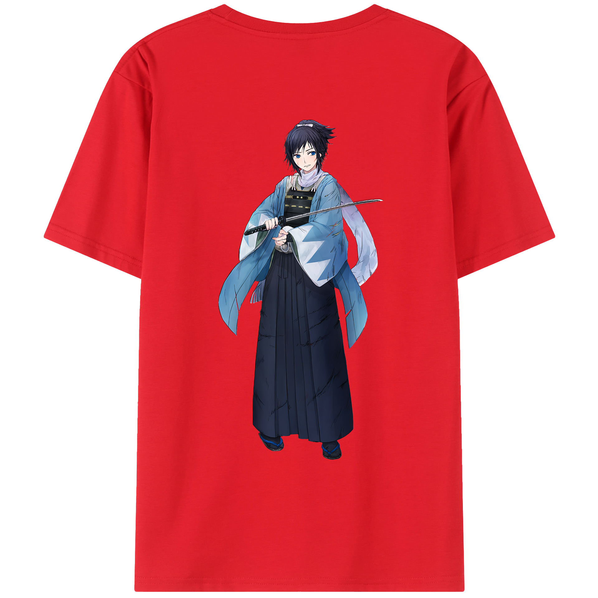 （画像用） 刀剣乱舞 Touken Ranbu 綿100％ メンズ半袖Tシャツ（バックプリント） 通気性