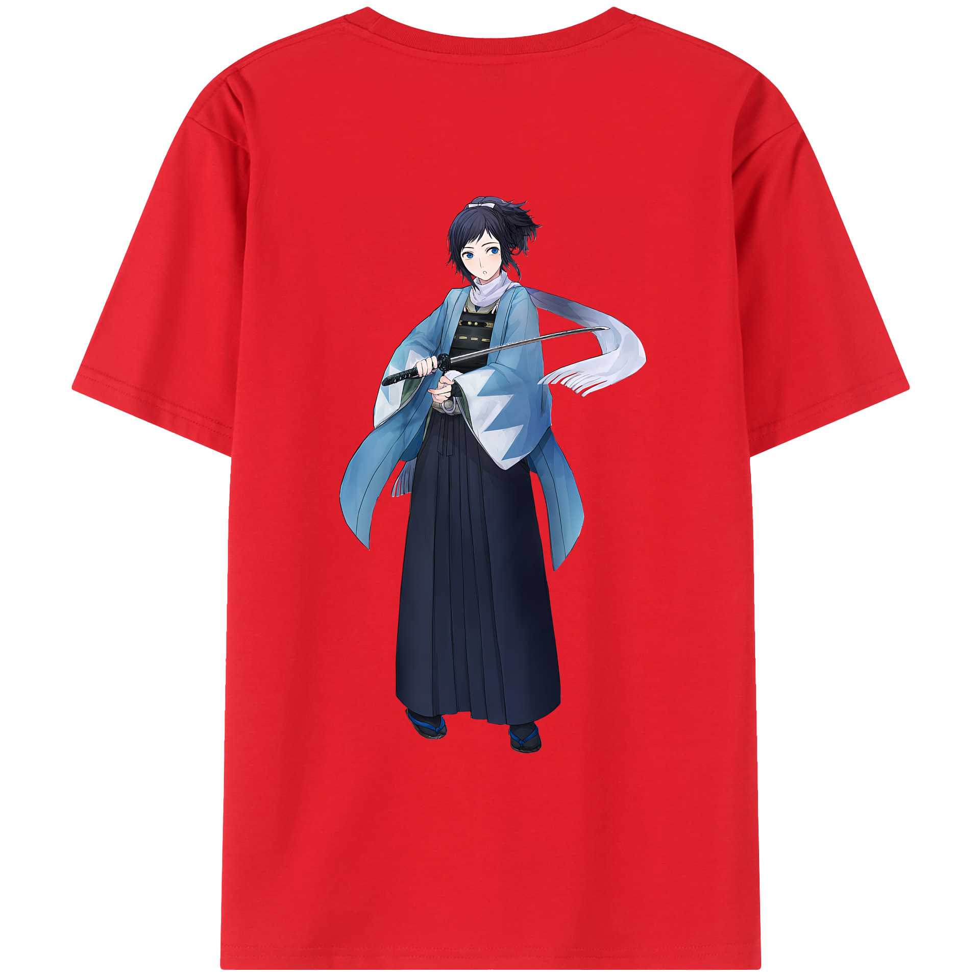 （画像用） 刀剣乱舞 Touken Ranbu 綿100％ メンズ半袖Tシャツ（バックプリント） 通気性