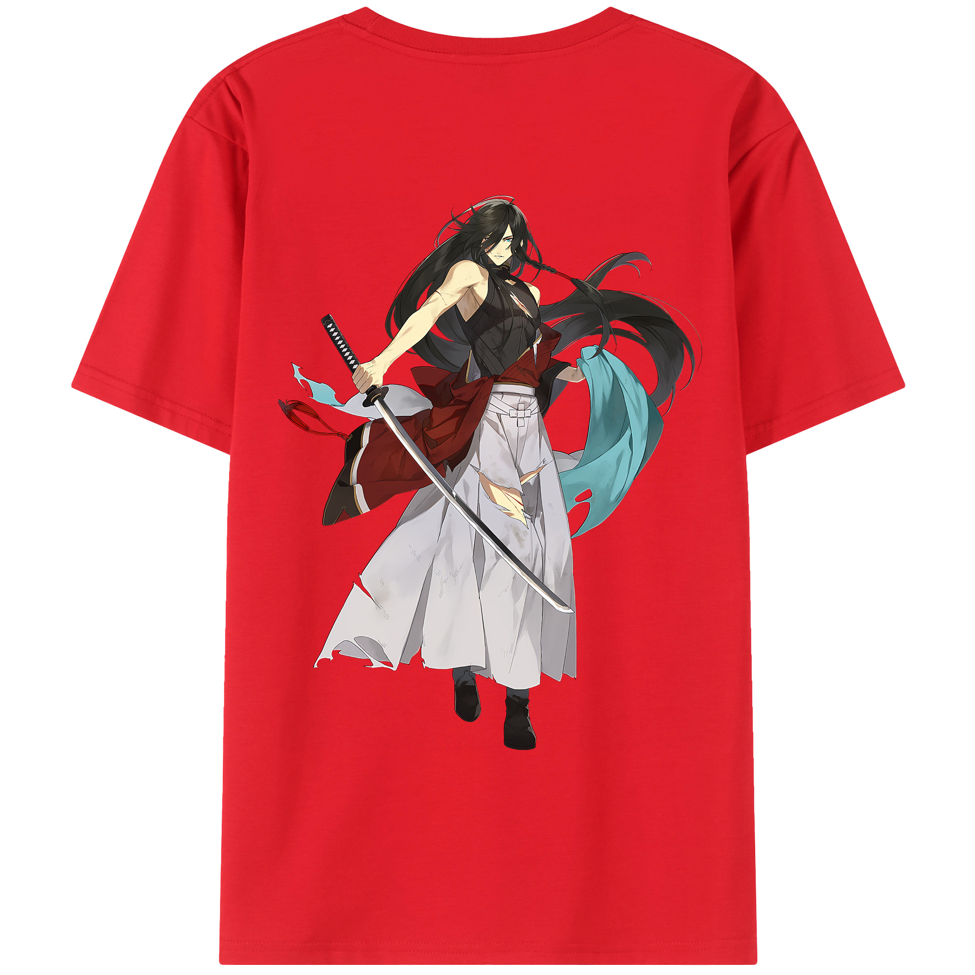 （画像用） 刀剣乱舞 Touken Ranbu 綿100％ メンズ半袖Tシャツ（バックプリント） 通気性