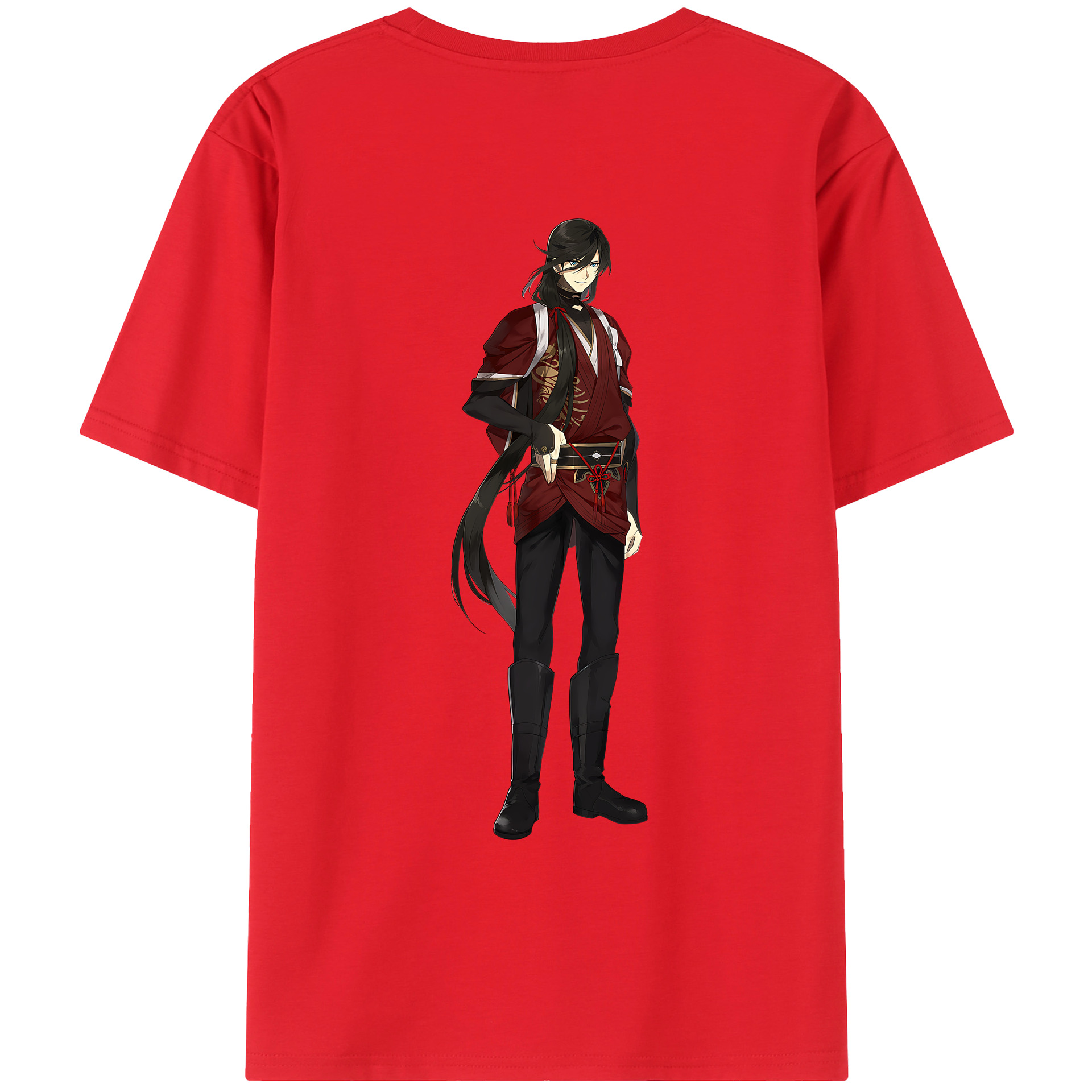 （画像用） 刀剣乱舞 Touken Ranbu 綿100％ メンズ半袖Tシャツ（バックプリント） 通気性