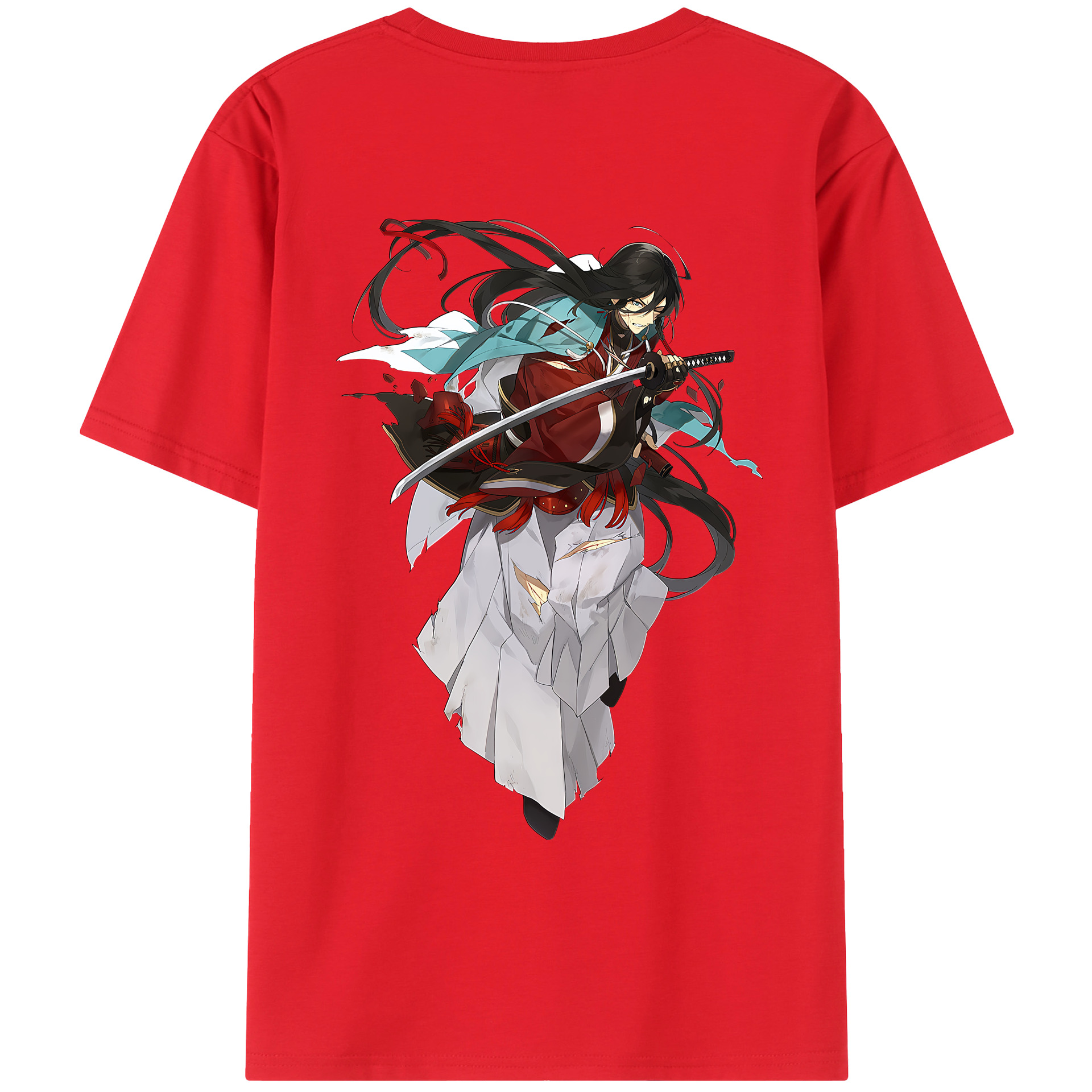 （画像用） 刀剣乱舞 Touken Ranbu 綿100％ メンズ半袖Tシャツ（バックプリント） 通気性