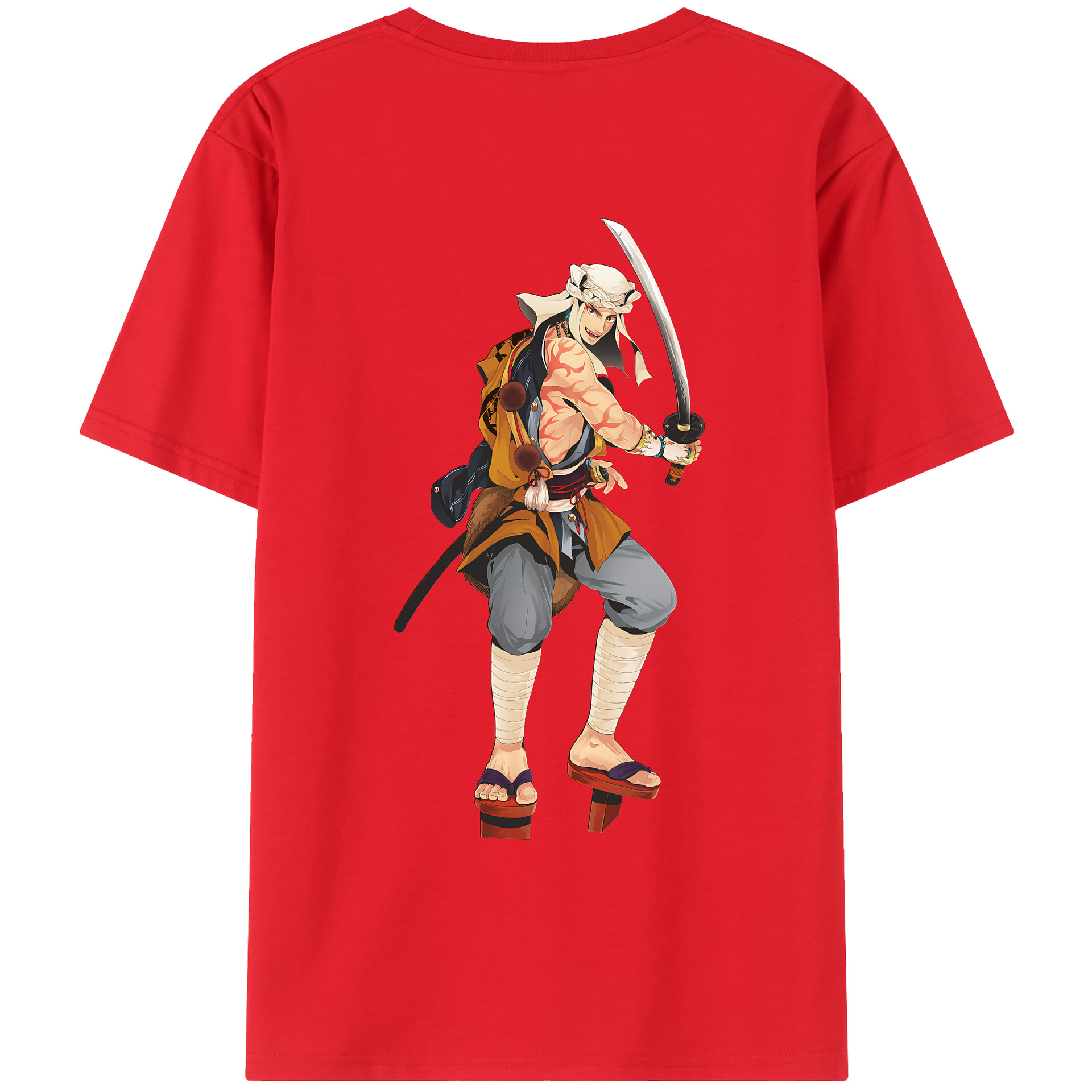 （画像用） 刀剣乱舞 Touken Ranbu 綿100％ メンズ半袖Tシャツ（バックプリント） 通気性