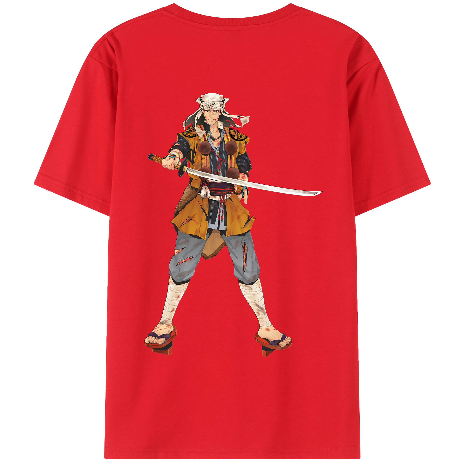 （画像用） 刀剣乱舞 Touken Ranbu 綿100％ メンズ半袖Tシャツ（バックプリント） 通気性
